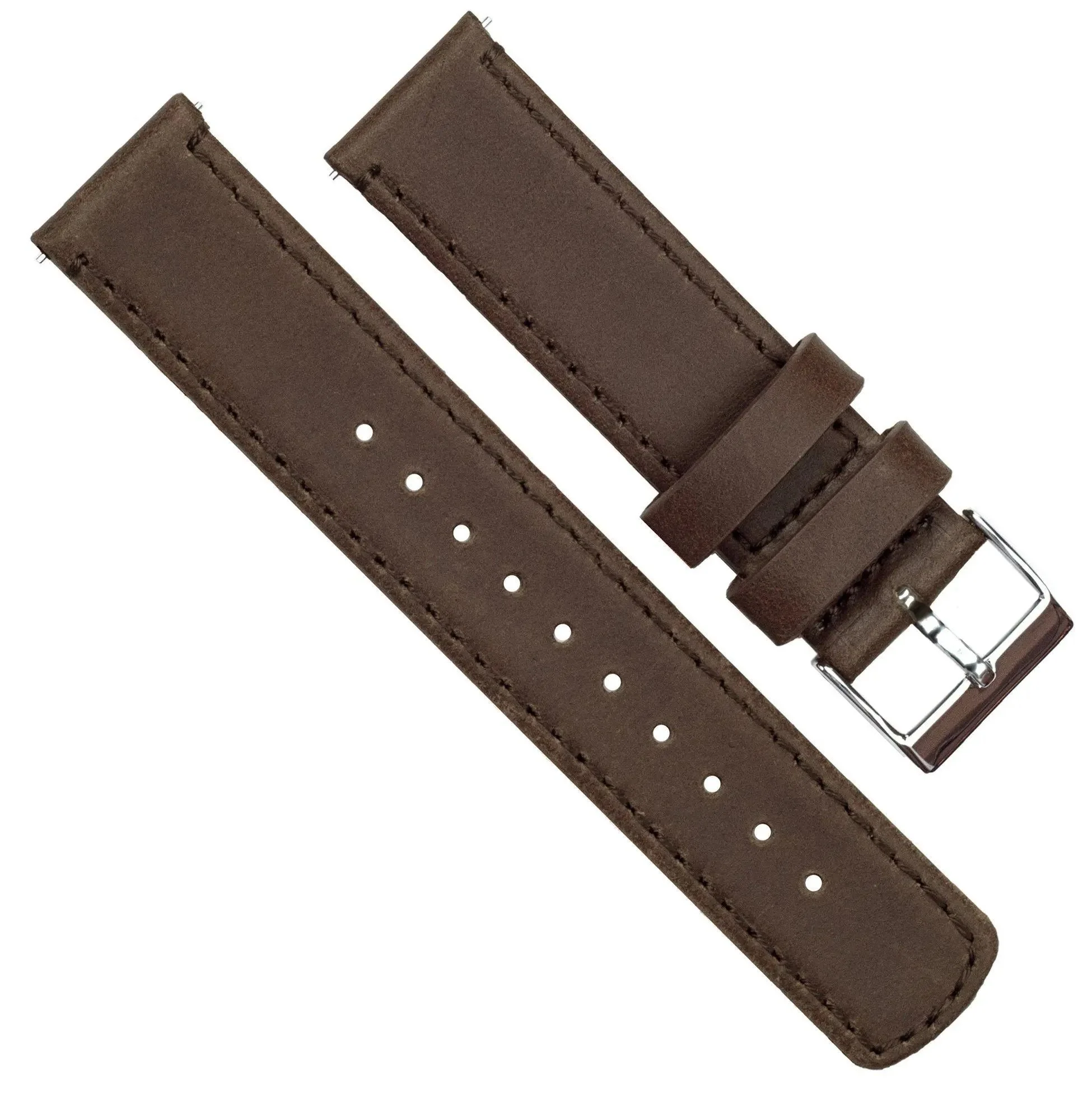 Amazfit Bip Saddle Brown Leather Stitching Watch Band - Image 3