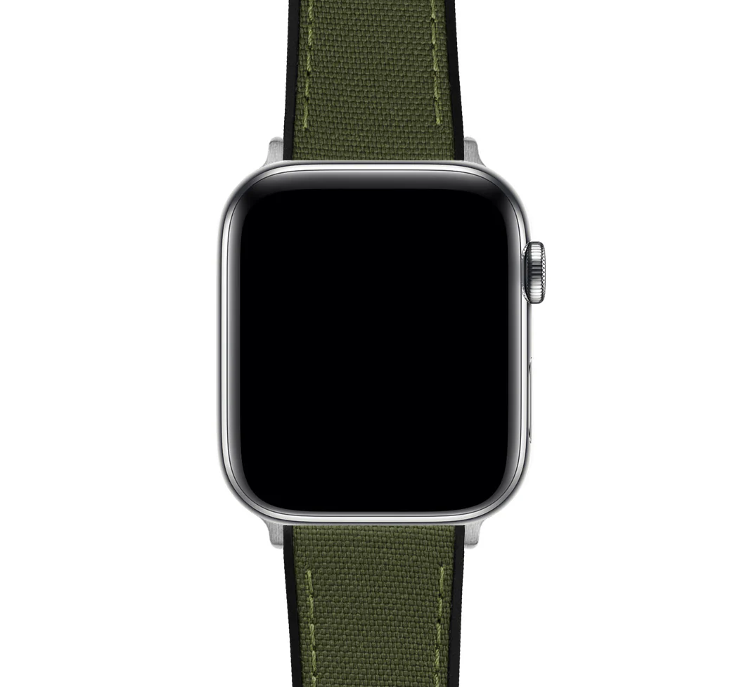 Apple Watch Army Green Cordura Fabric And Silicone Hybrid Watch Band (Women's) - Image 11