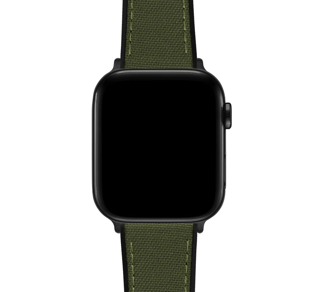 Apple Watch Army Green Cordura Fabric And Silicone Hybrid Watch Band (Women's) - Image 12