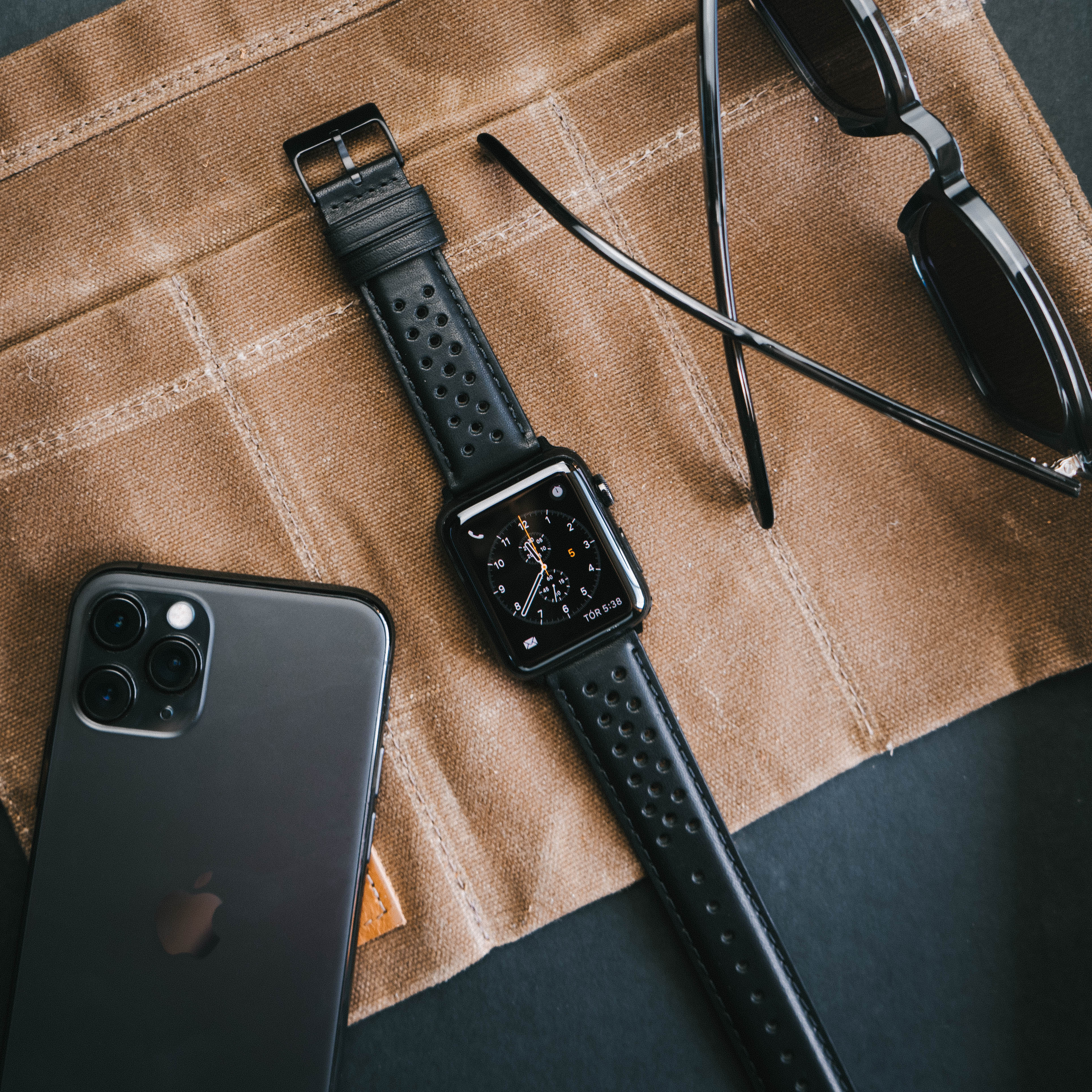 Apple Watch Black Racing Horween Leather Watch Band - Image 4