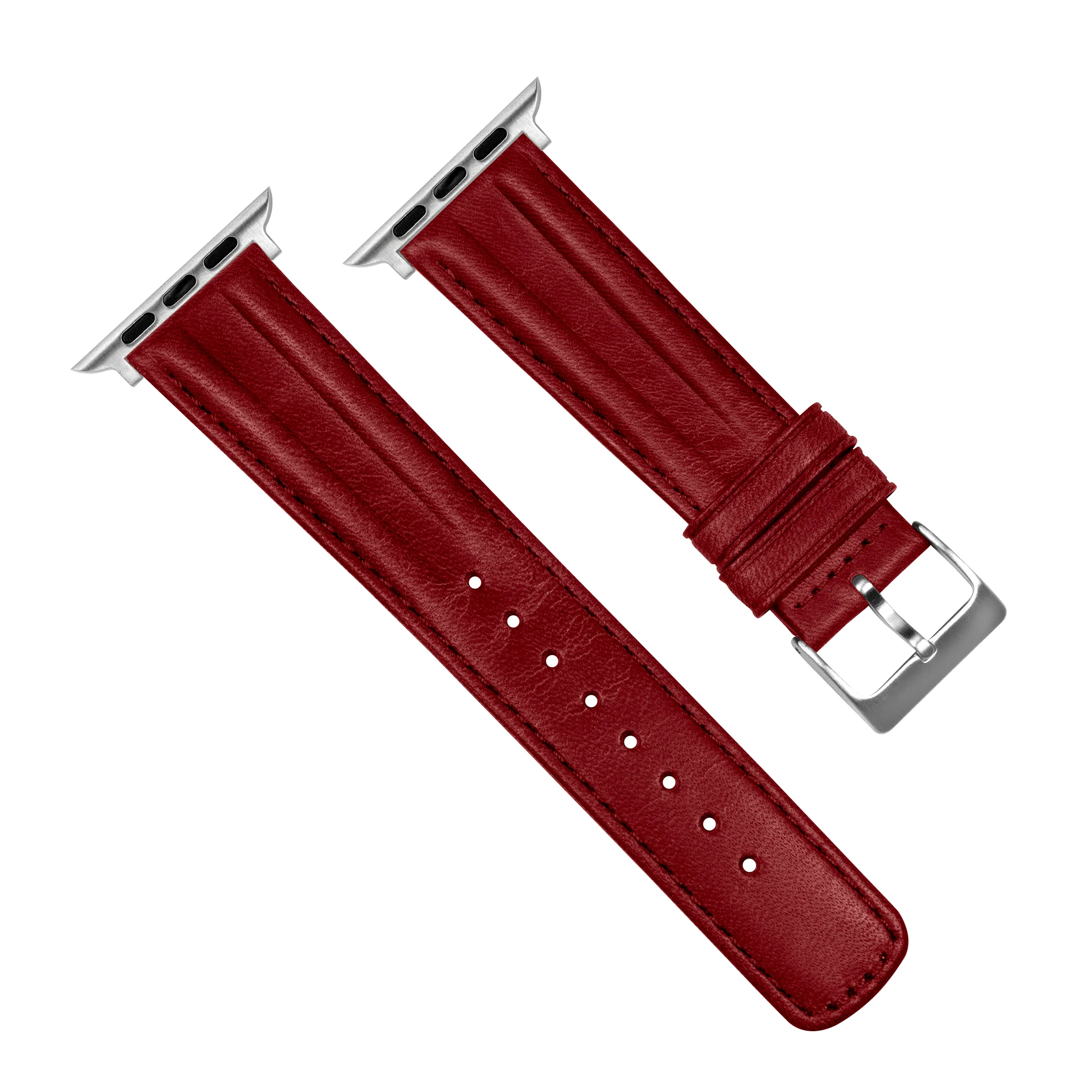 Apple Watch Crimson Red Classic Horween Leather Watch Band - Image 4