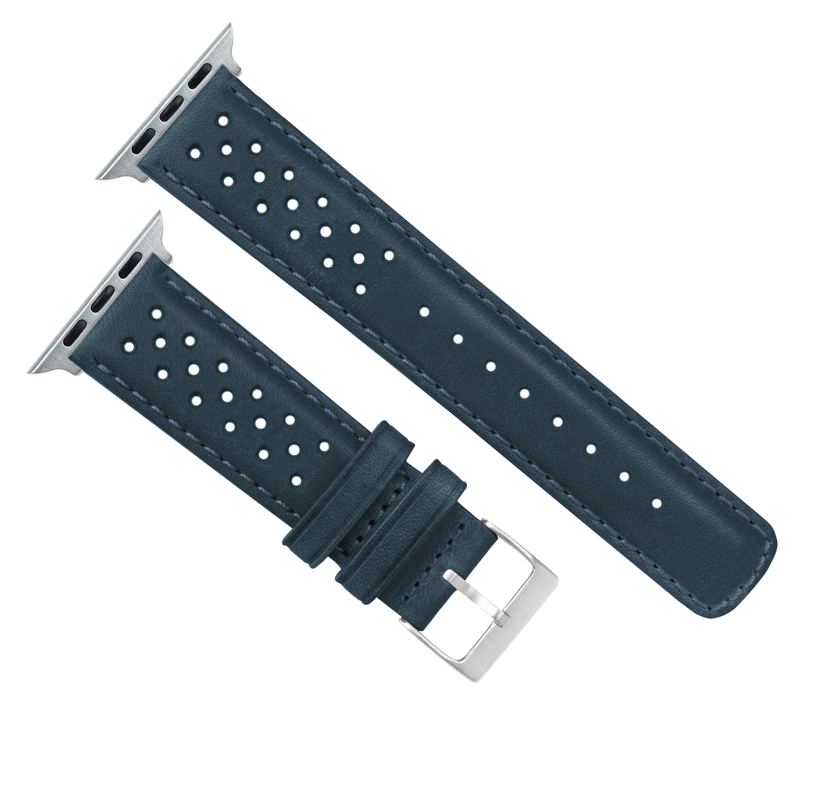 Apple Watch Navy Blue Racing Horween Leather Watch Band - Image 9