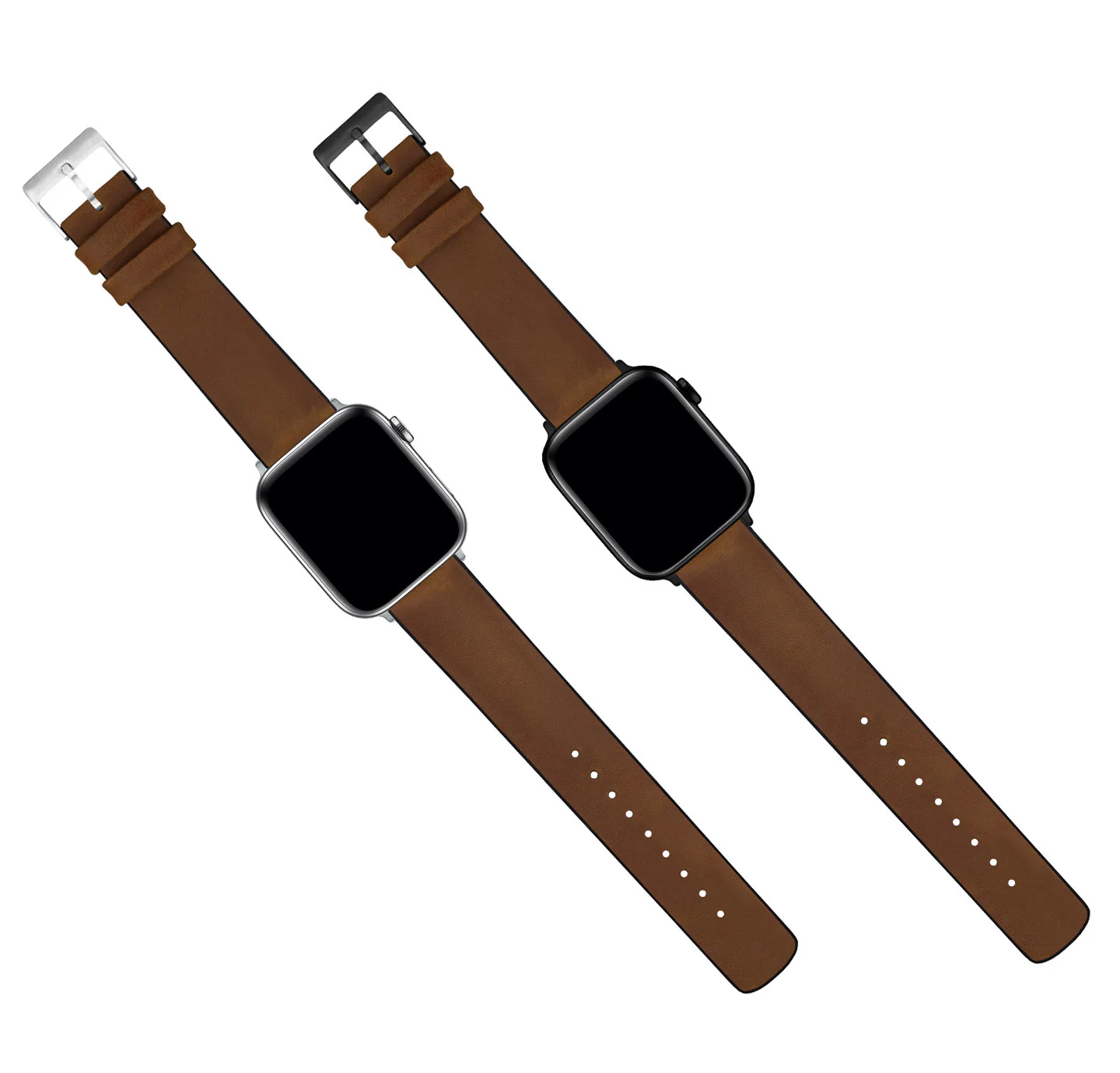 Apple Watch Oak Brown Leather Hybrid Watch Band - Image 5