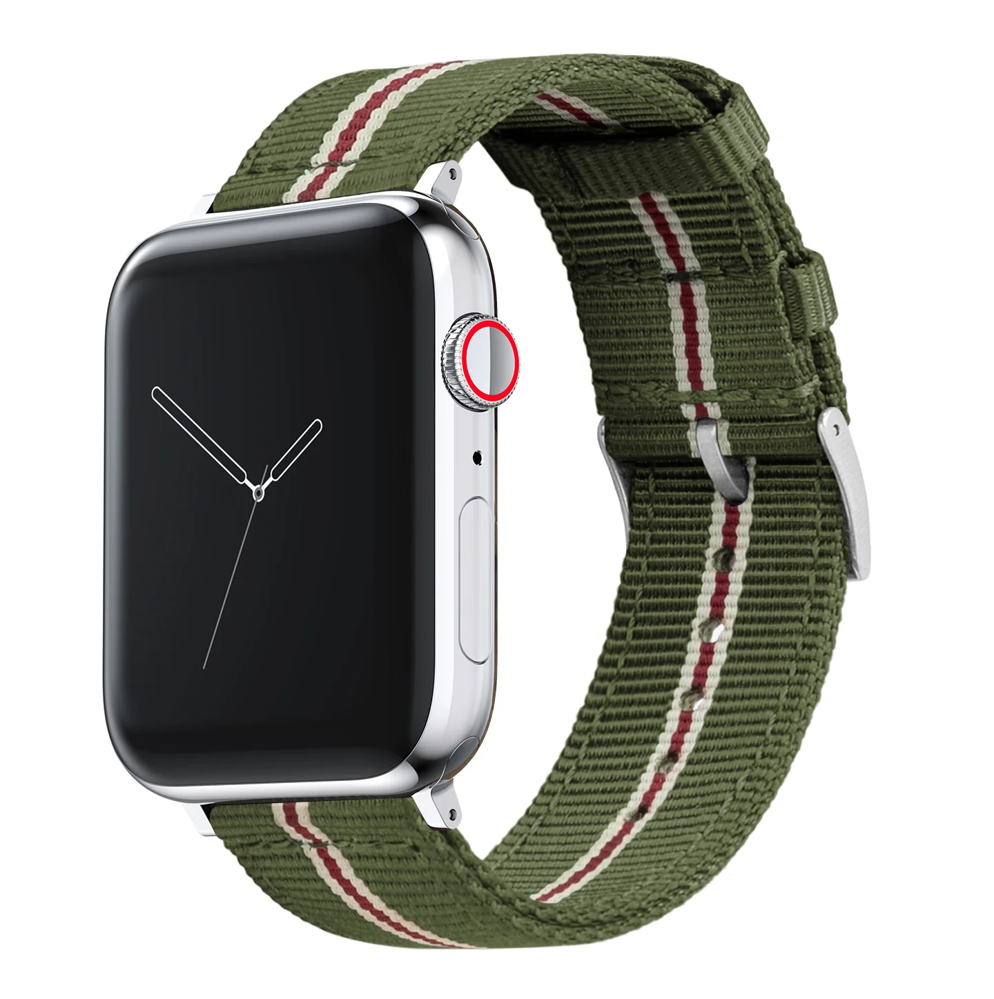 Apple Watch Two Piece NATO® style Army Green Crimson Watch Band