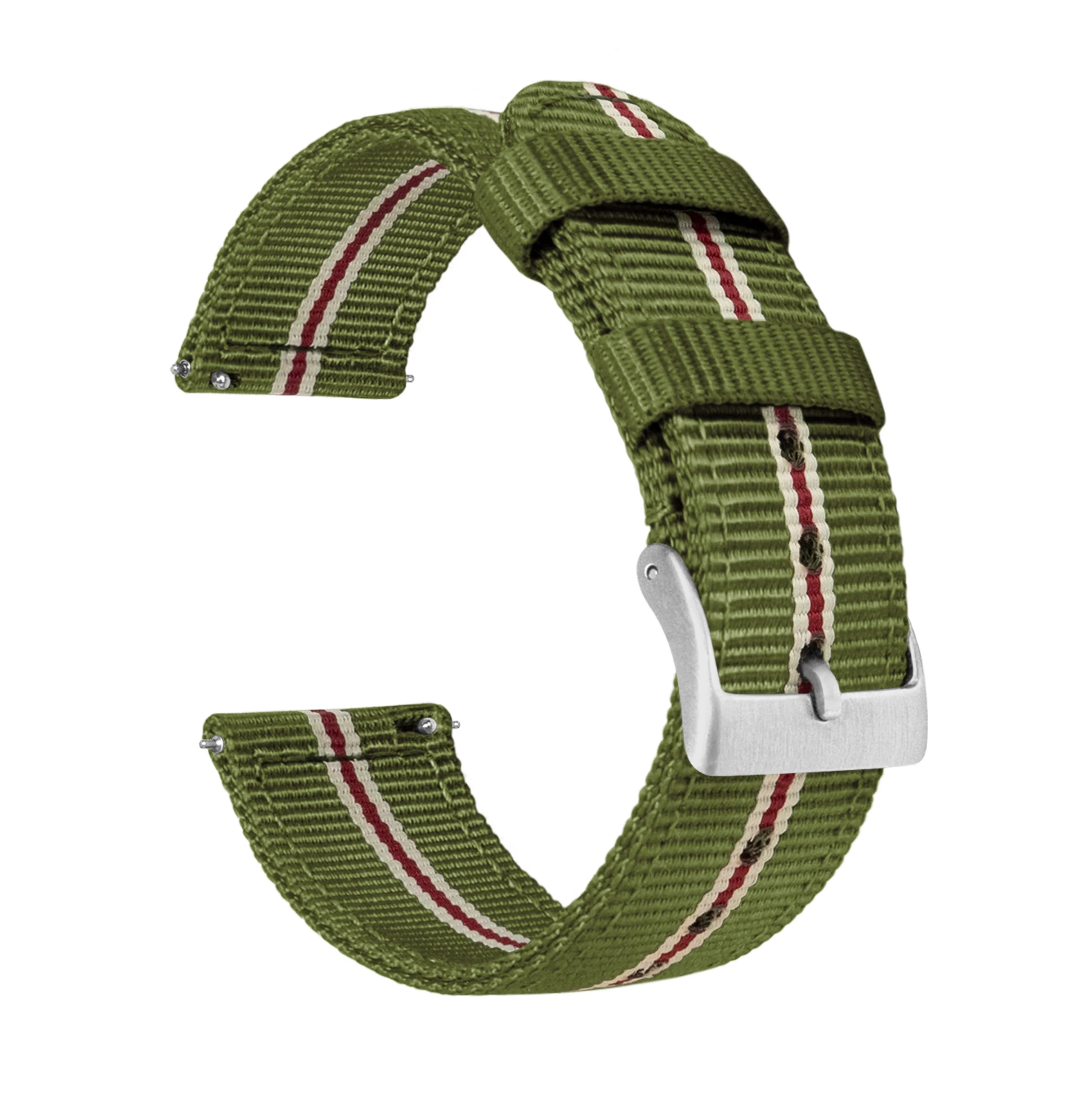Army Green Crimson Two Piece NATO® style Watch Band - Oris Divers Sixty-Five 40mm (20mm)