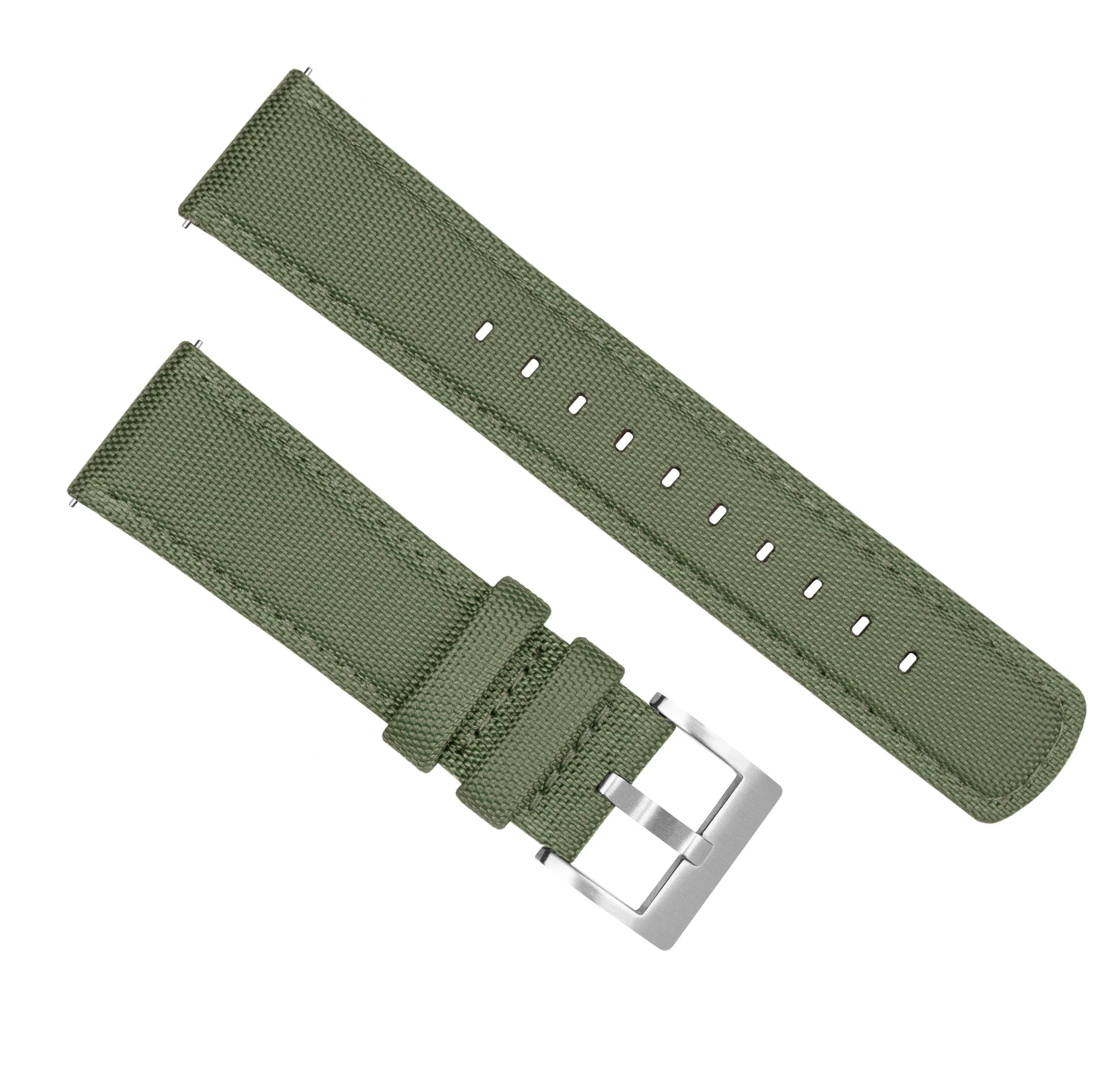 Army Green Sailcloth Quick Release Watch Band - Glycine Combat Sub (20mm) - Image 3