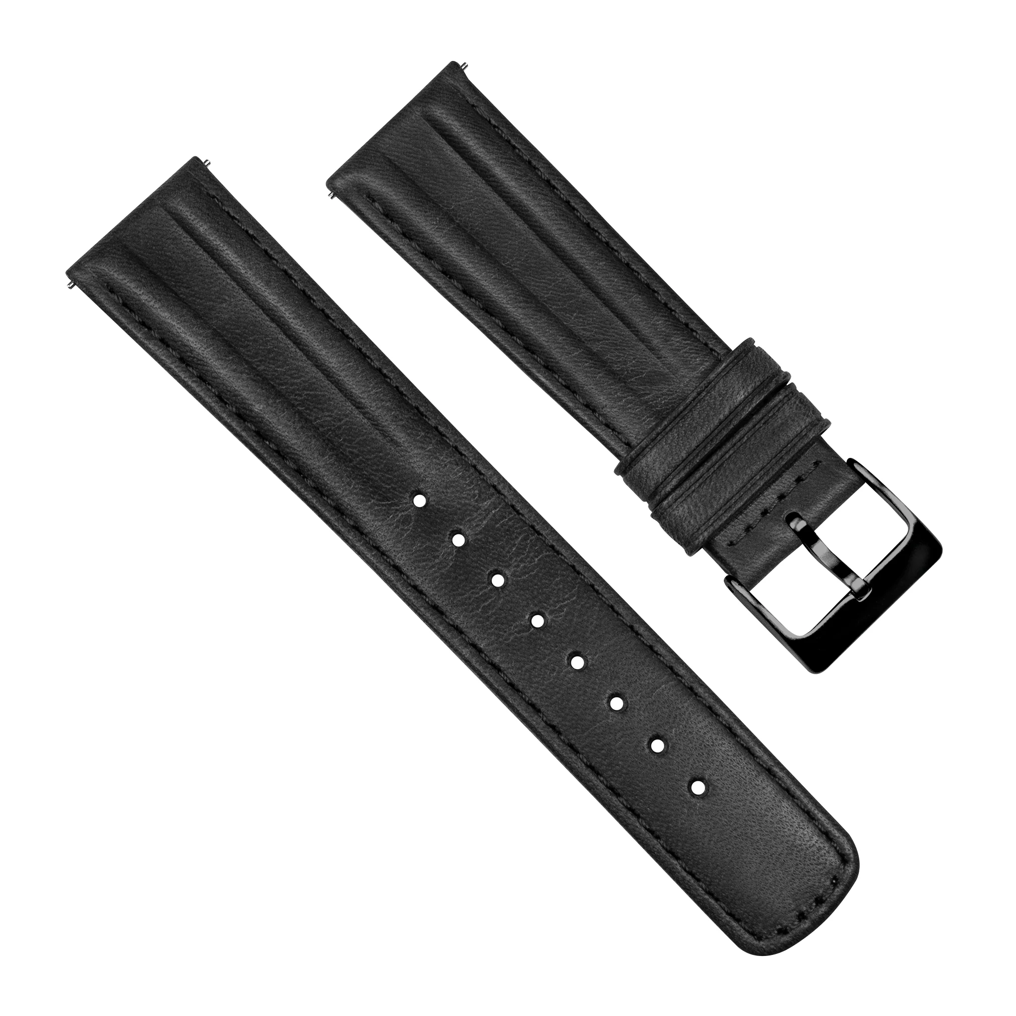 Black Classic Horween Leather Watch Band - Oris Divers Sixty-Five 40mm (20mm) - Image 6