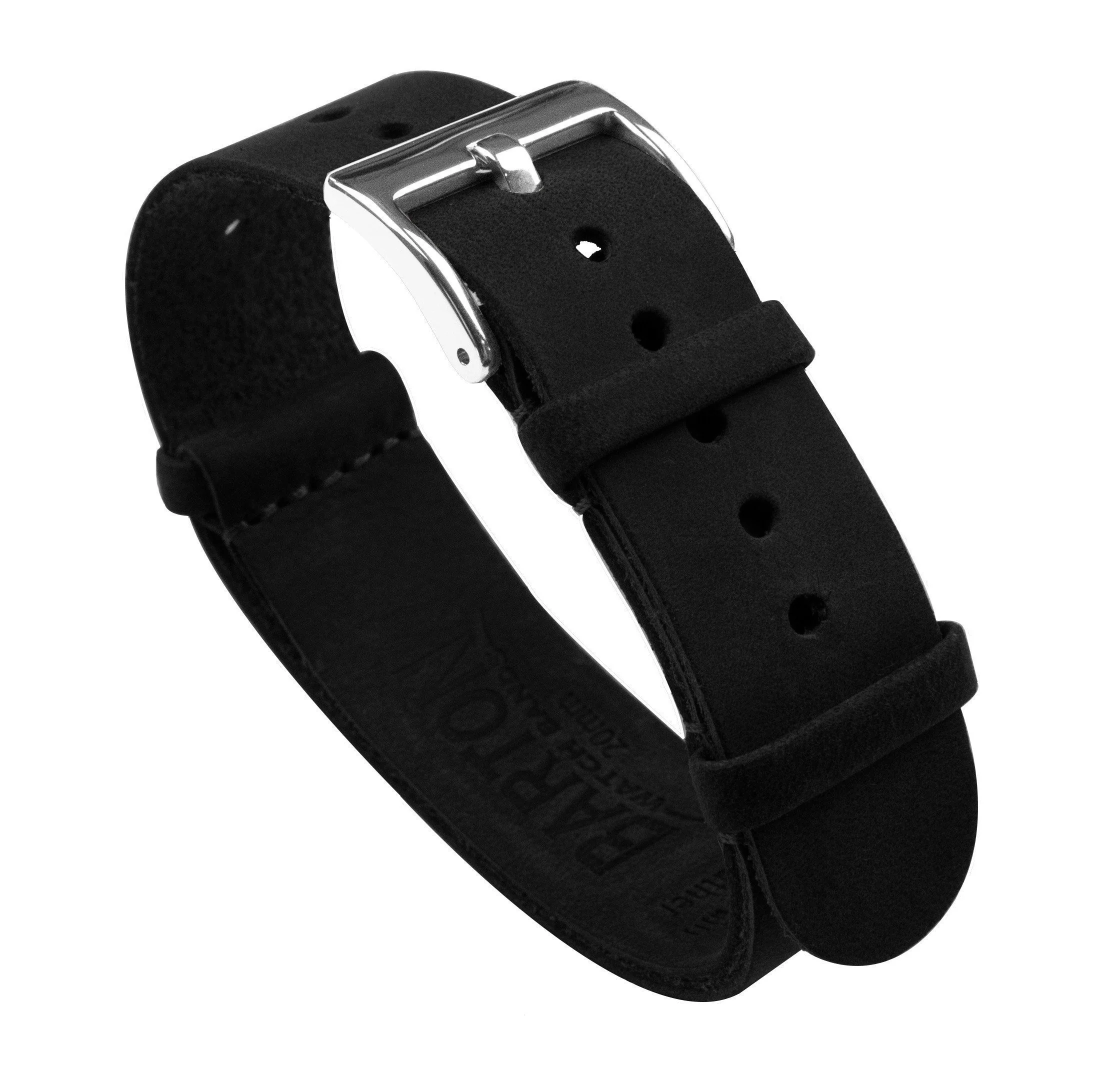 Black Leather NATO® style Watch Band - Marathon GSAR / TSAR (20mm)