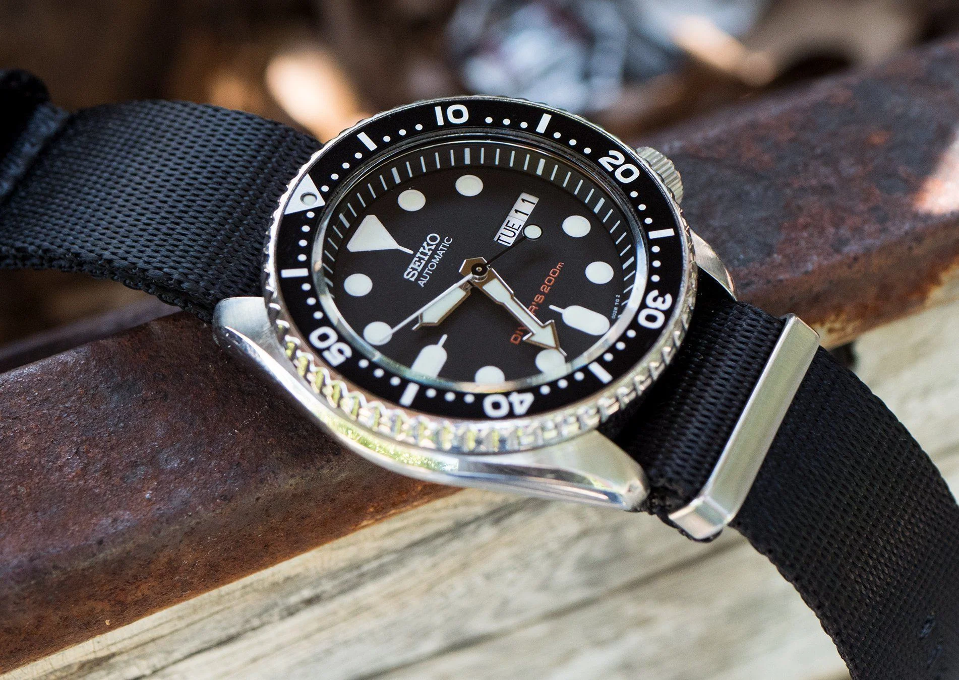 Black Nylon NATO® style Watch Band - Oris Divers Sixty-Five 40mm (20mm) - Image 2