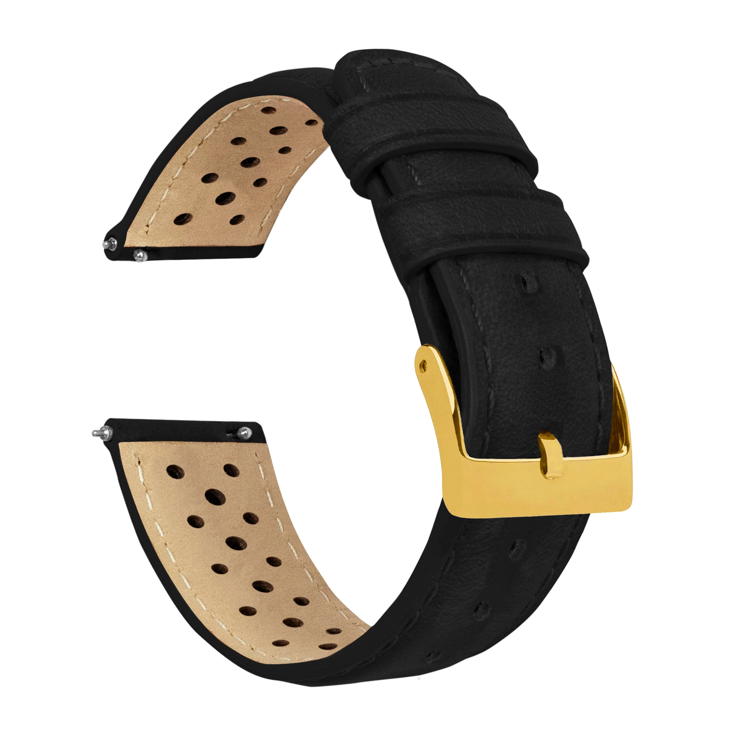 Black Racing Horween Leather Watch Band - Seiko Prospex Samurai (22mm) - Image 8