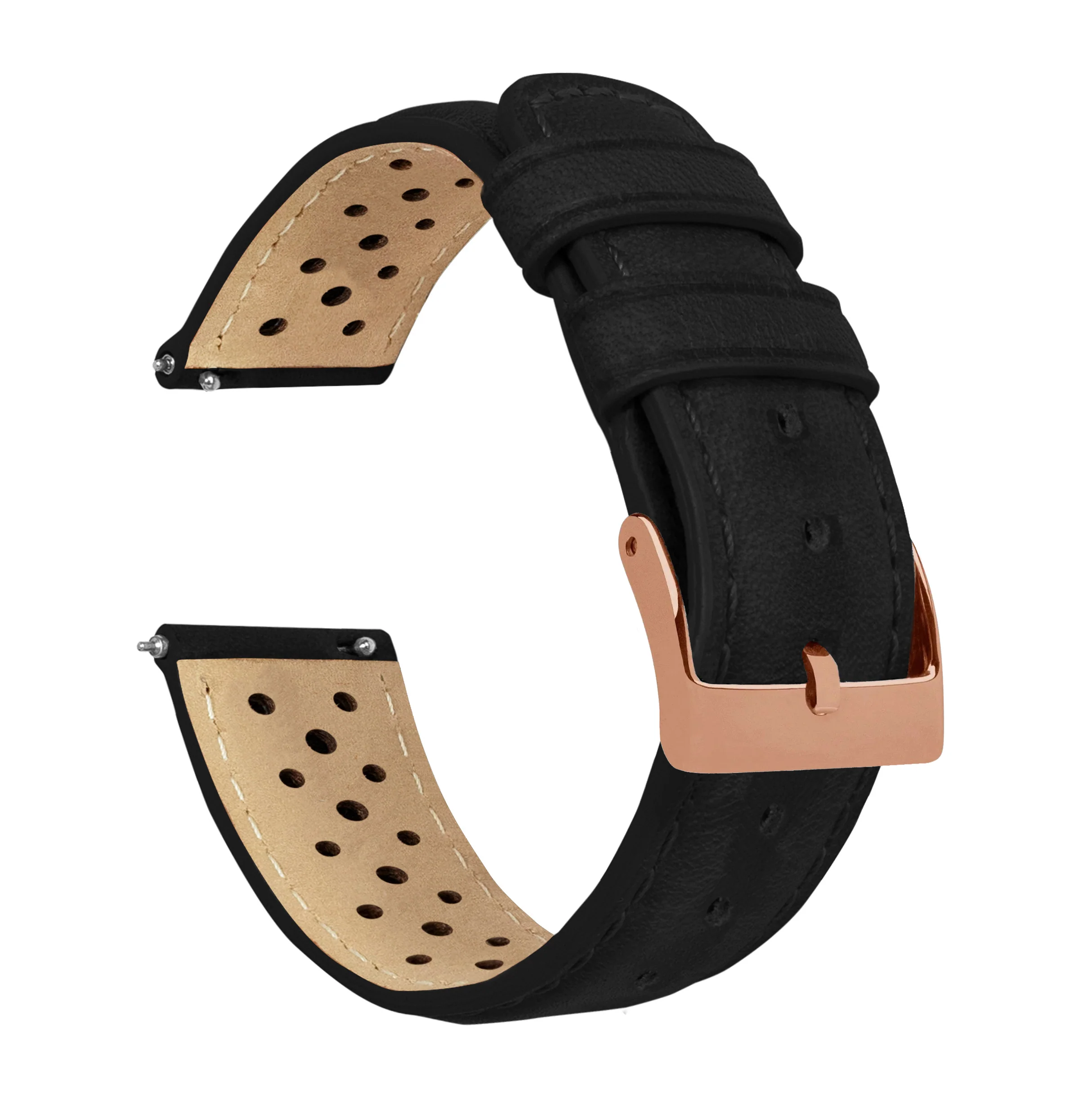 Black Racing Horween Leather Watch Band - Seiko Prospex Samurai (22mm) - Image 9