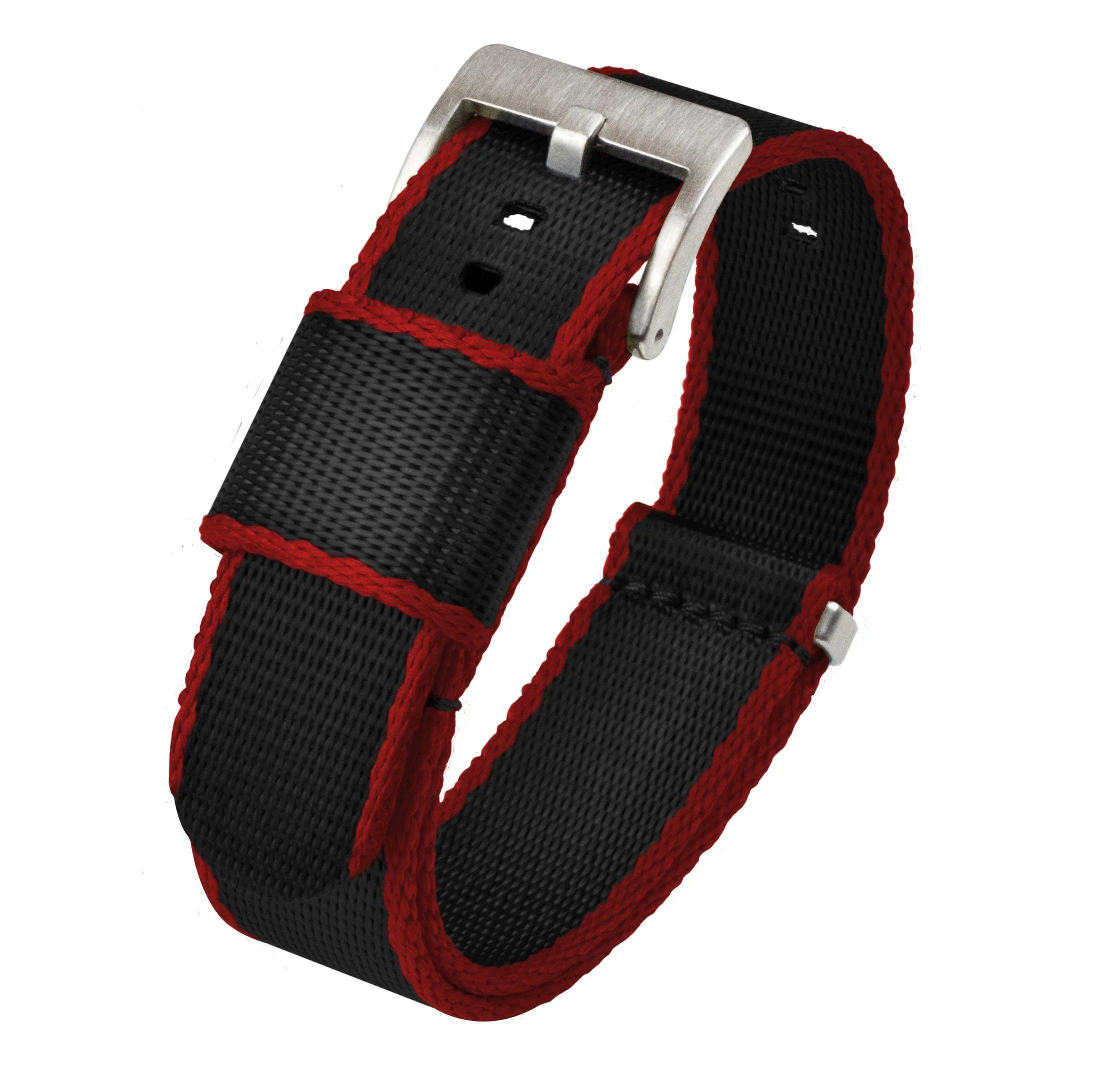 Black Red Nylon NATO® style Watch Band - Hamilton Khaki Field 38/40/42 (20mm)