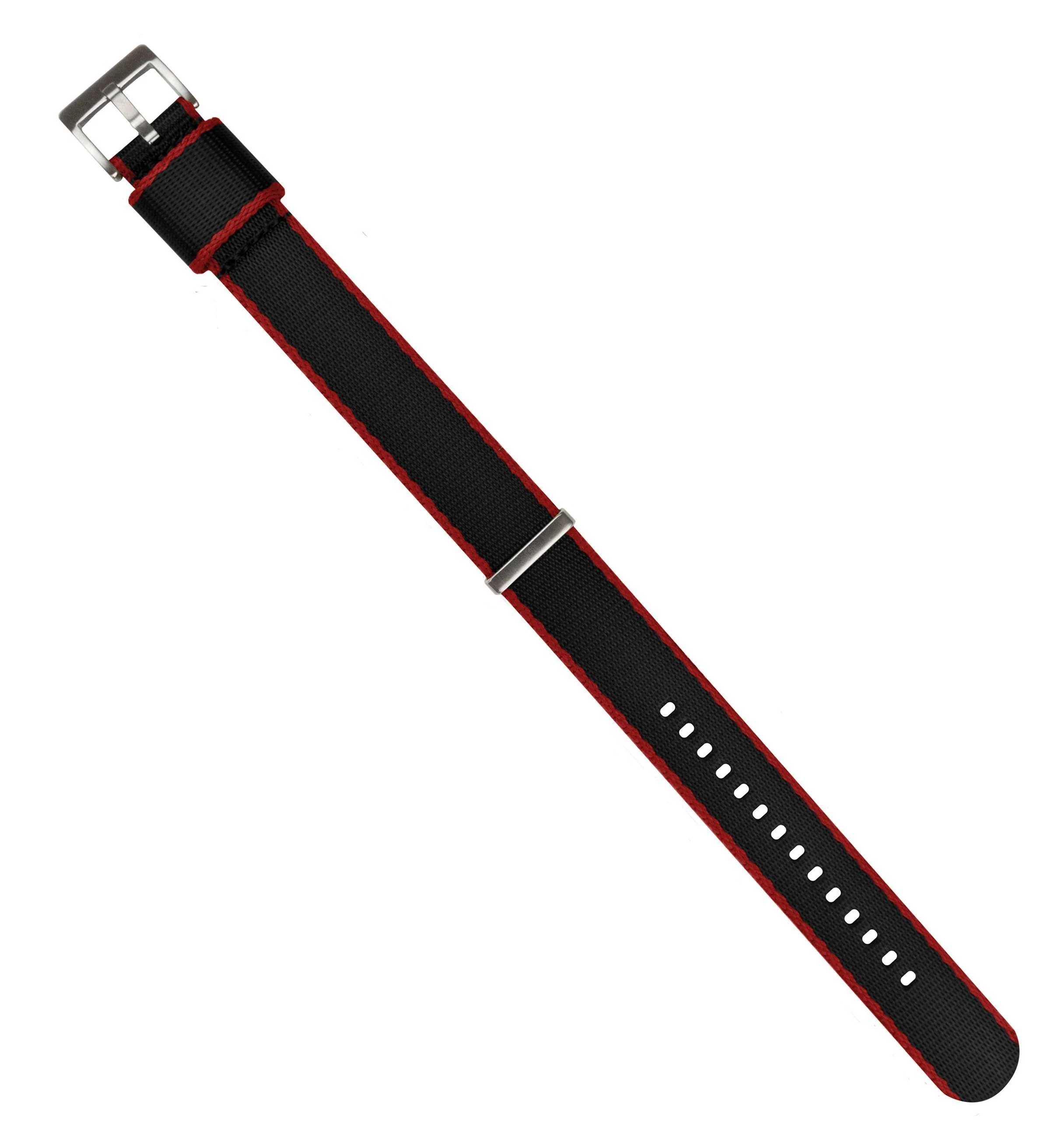 Black Red Nylon NATO® style Watch Band - Hamilton Khaki Field 38/40/42 (20mm) - Image 3