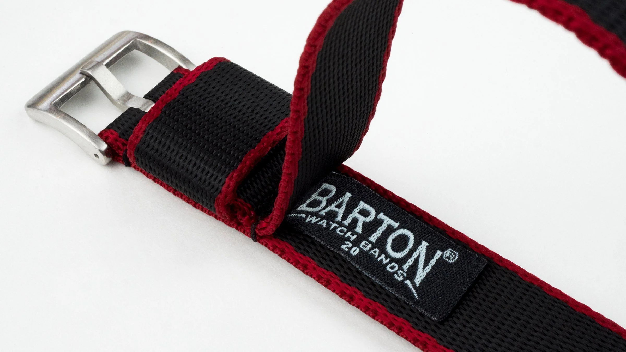 Black Red Nylon NATO® style Watch Band - Hamilton Khaki Field 38/40/42 (20mm) - Image 4