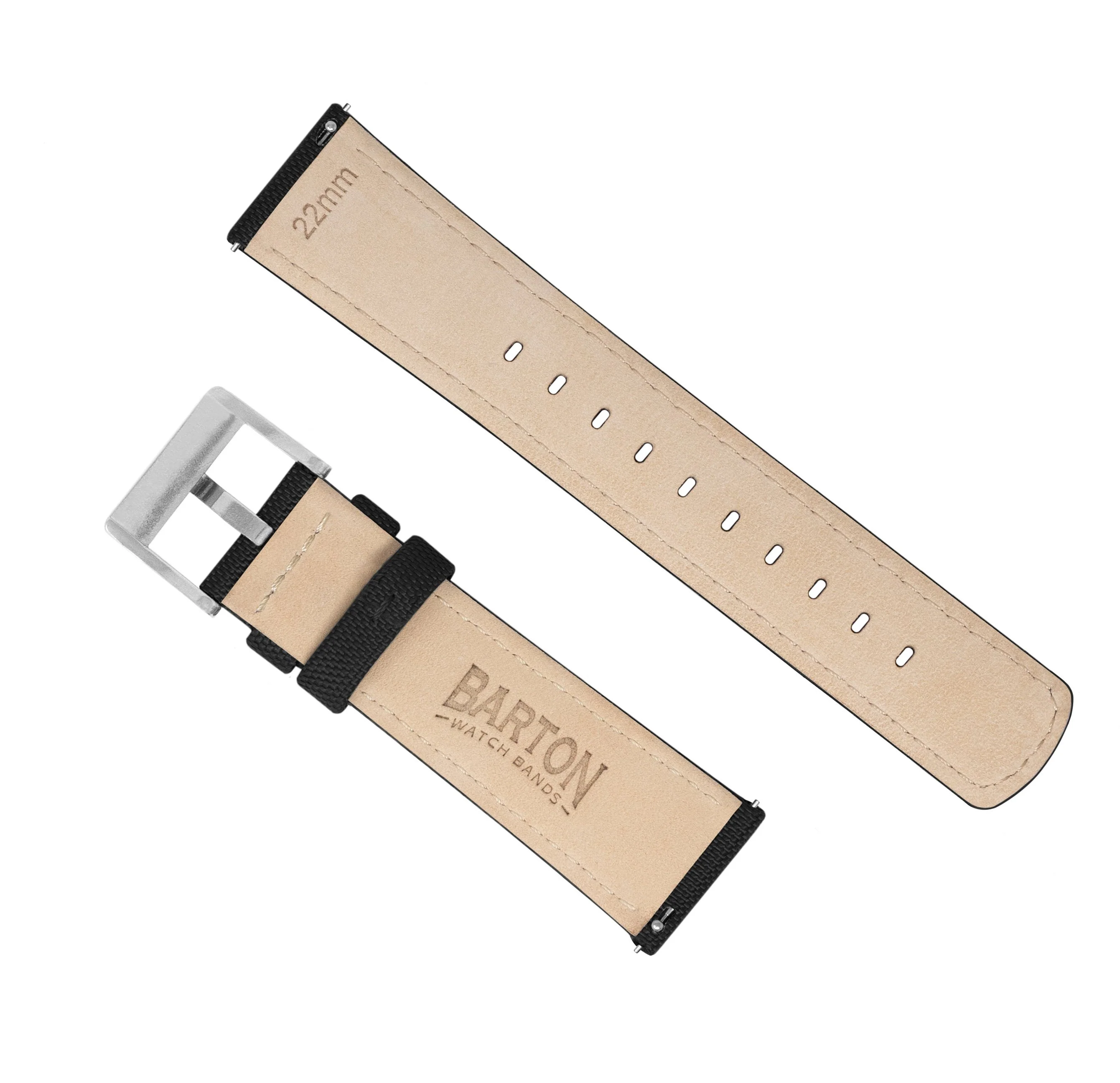 Black Sailcloth Quick Release Watch Band - Image 6