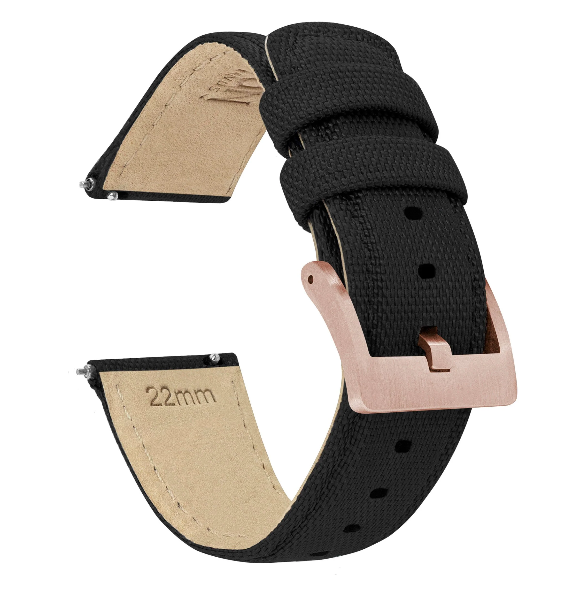 Black Sailcloth Quick Release Watch Band - Image 8