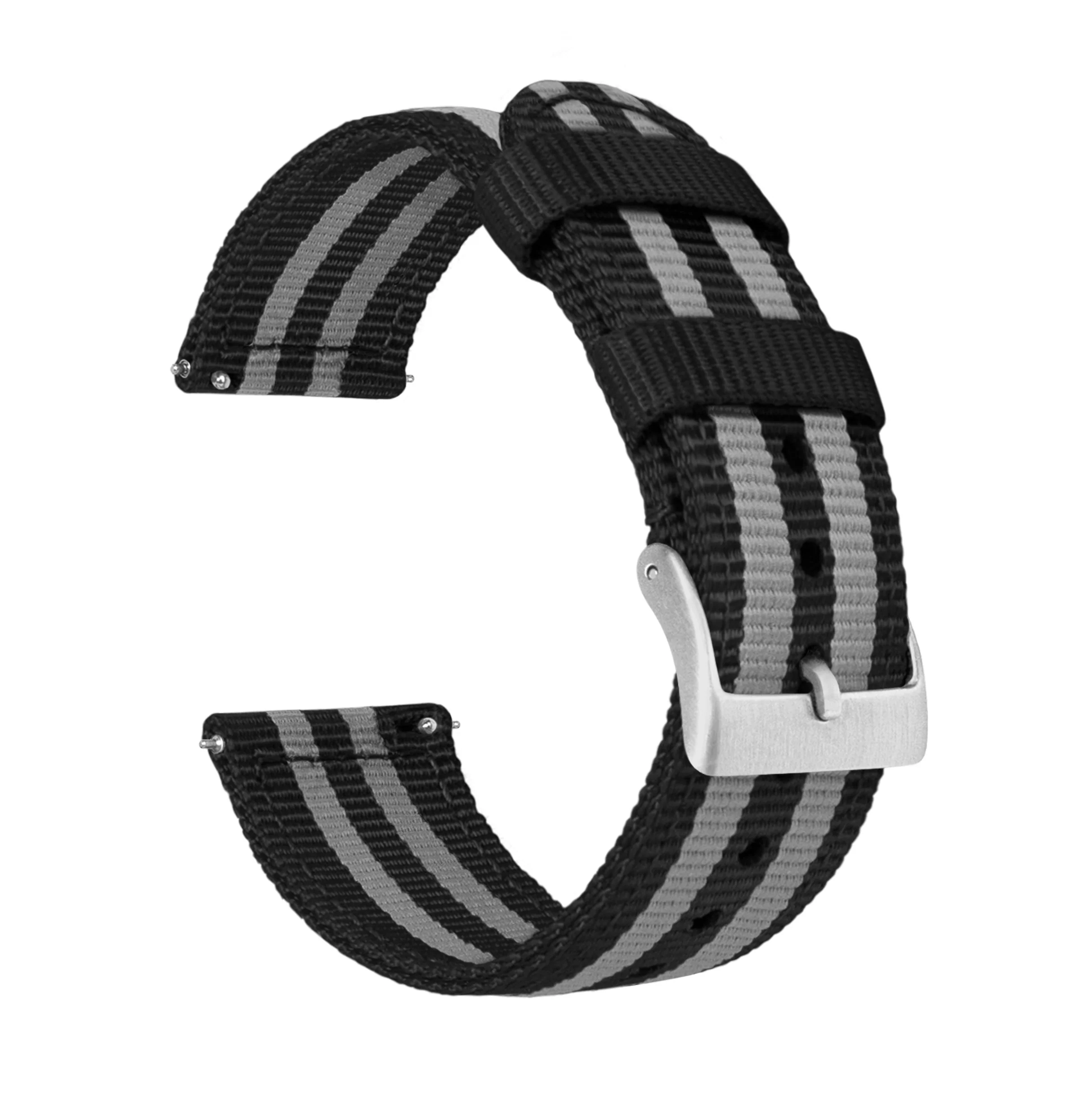 Black Smoke Bond Two Piece NATO® style Watch Band - Casio Duro MDV-106 (22mm)