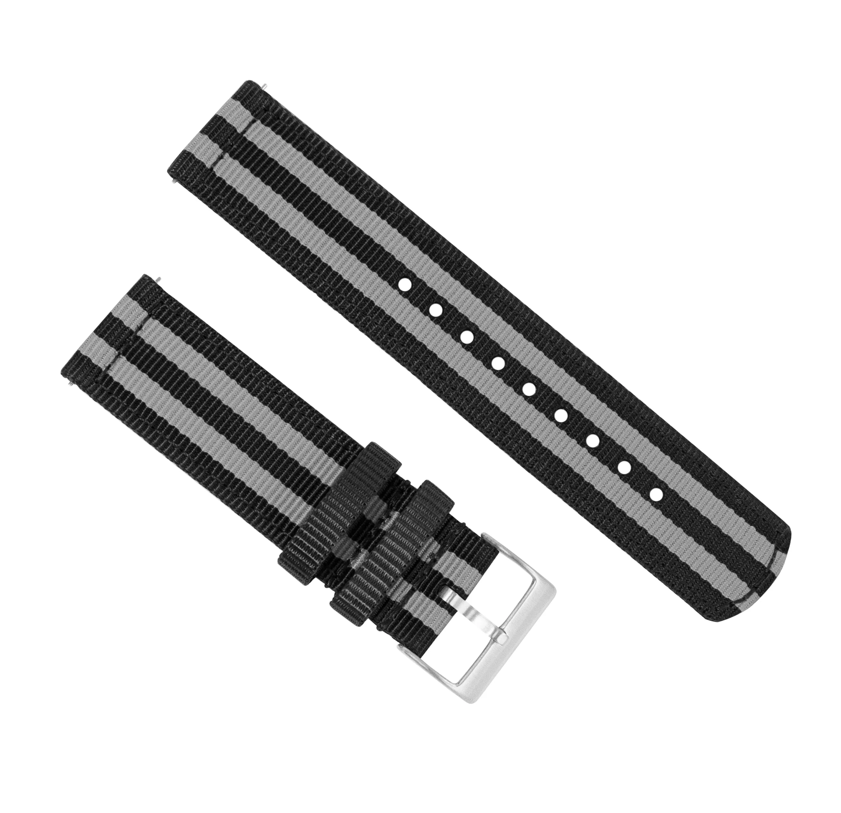 Black Smoke Bond Two Piece NATO® style Watch Band - Casio Duro MDV-106 (22mm) - Image 3