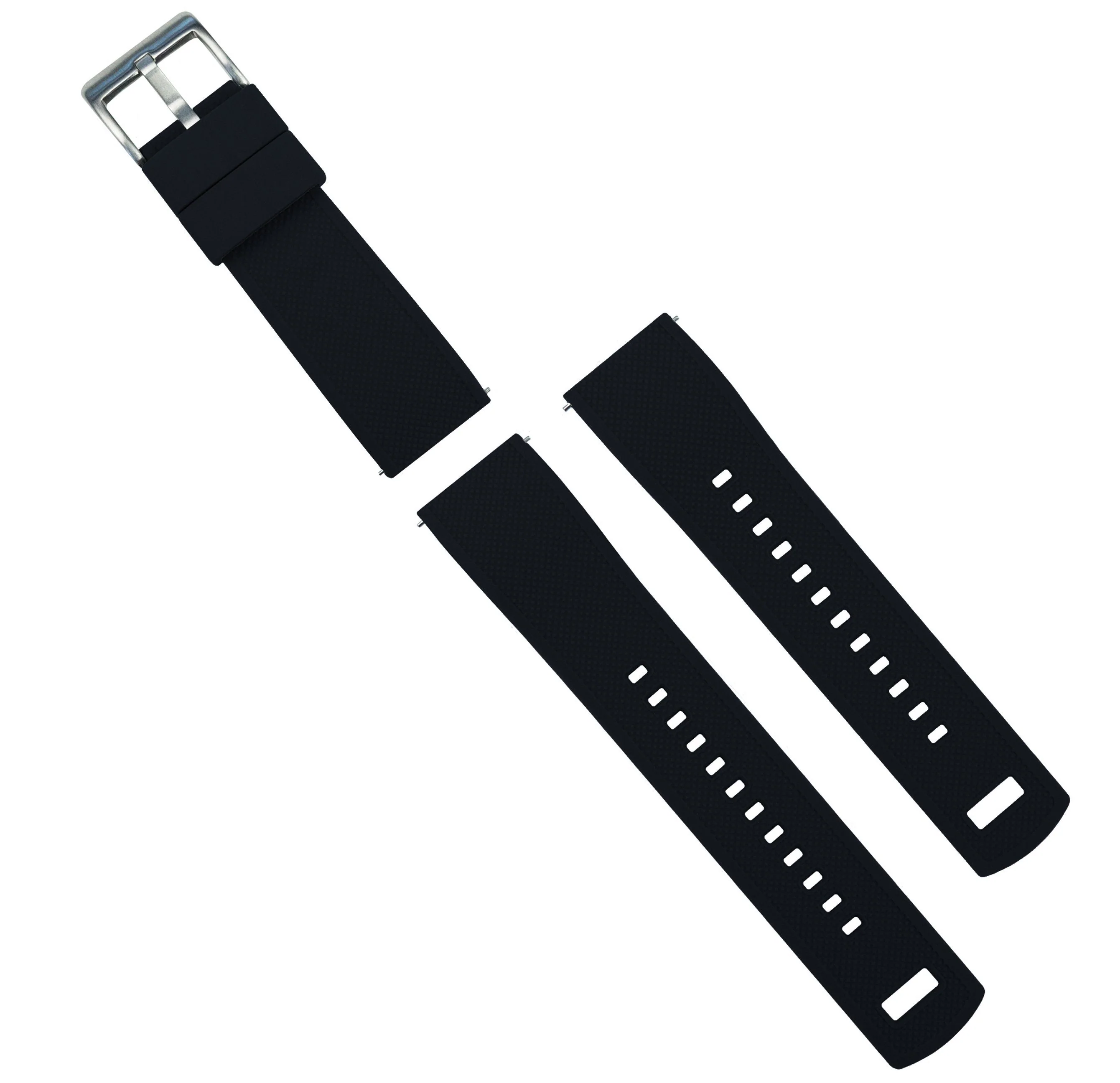 Black Top Pumpkin Orange Bottom Elite Silicone Watch Band - Image 3