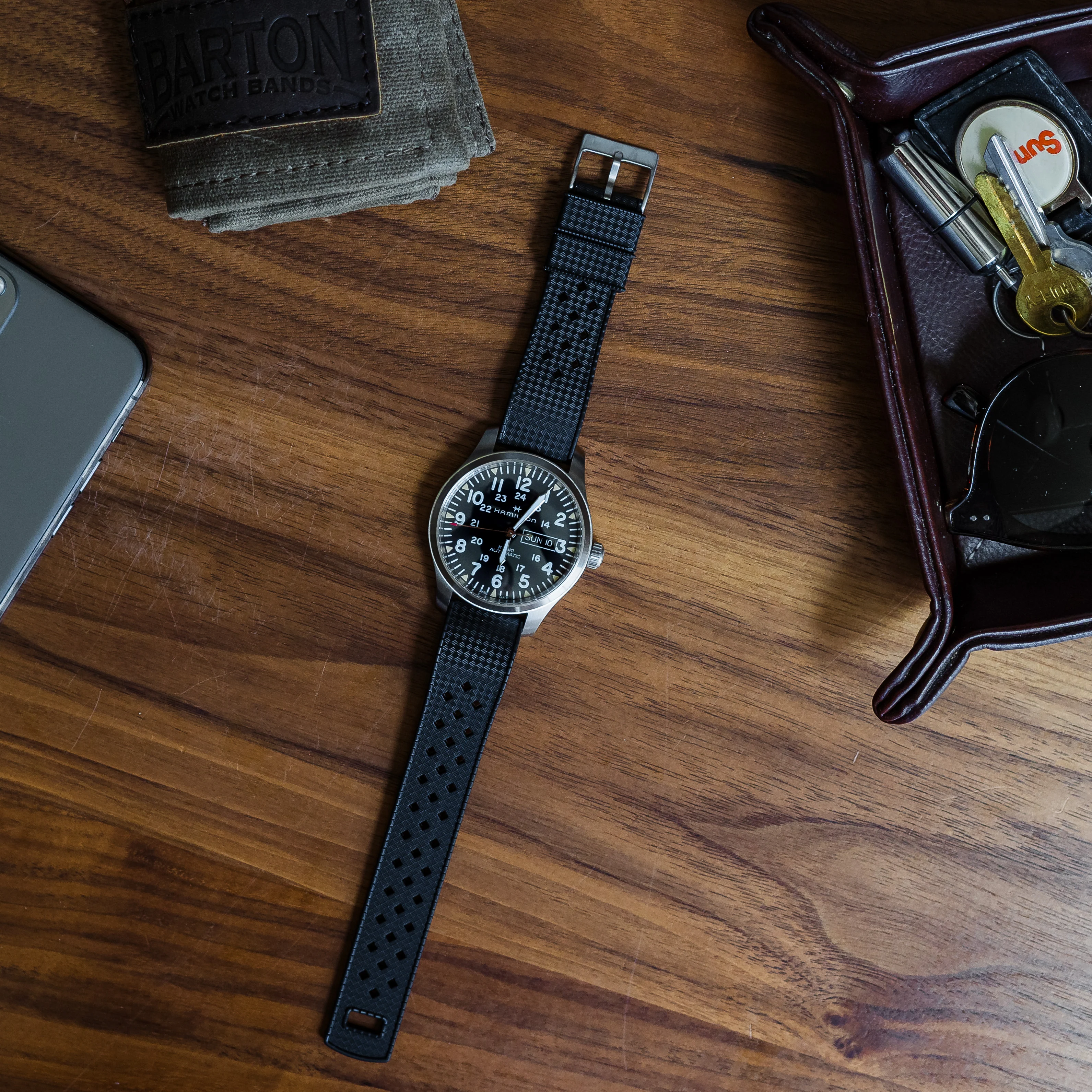 Black Tropical Style Watch Band - Seiko Prospex Samurai (22mm) - Image 4