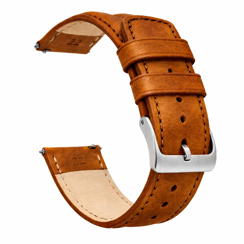 Caramel Brown Classic Horween Leather Watch Band - Oris Divers Sixty-Five 40mm (20mm)