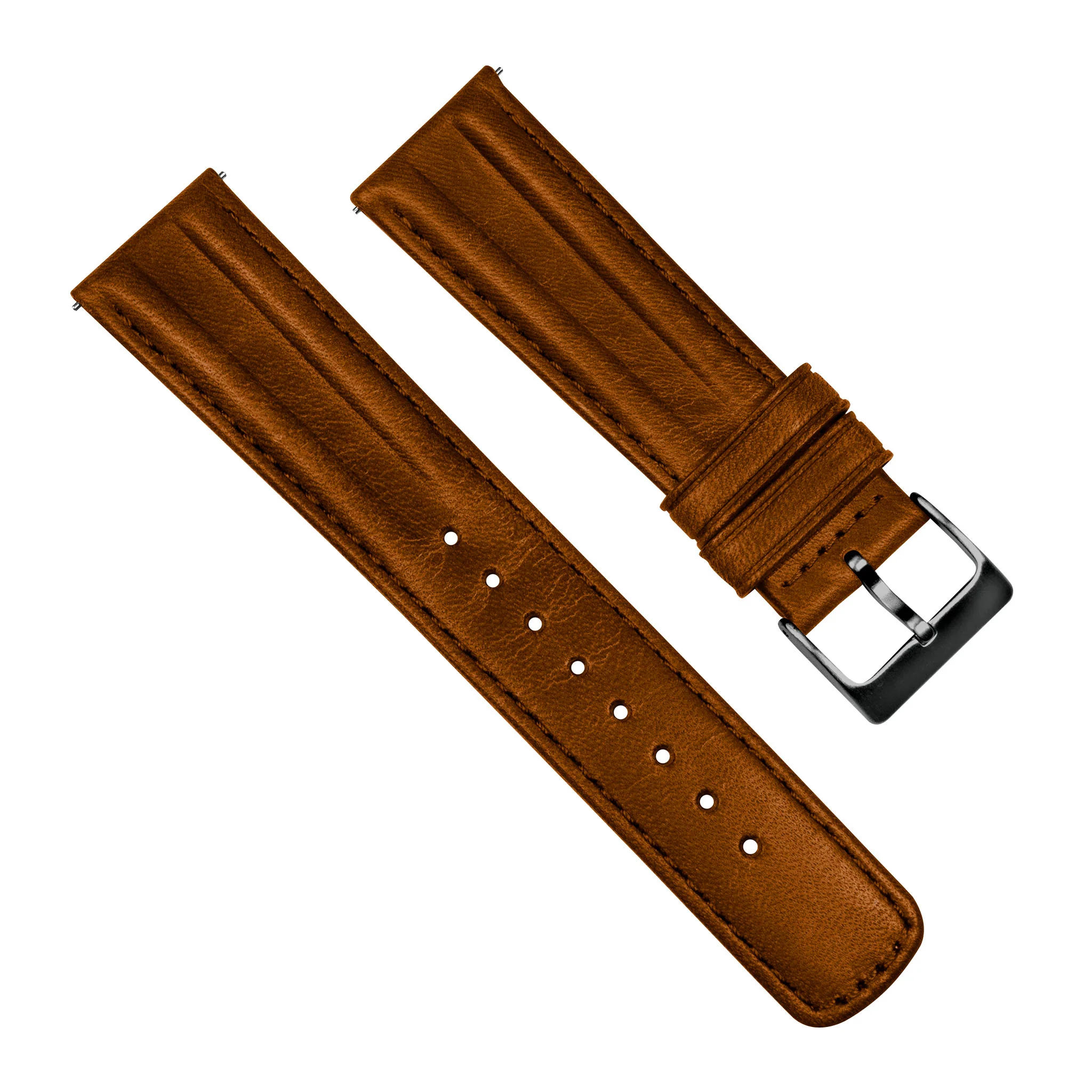 Caramel Brown Classic Horween Leather Watch Band - Oris Divers Sixty-Five 40mm (20mm) - Image 6