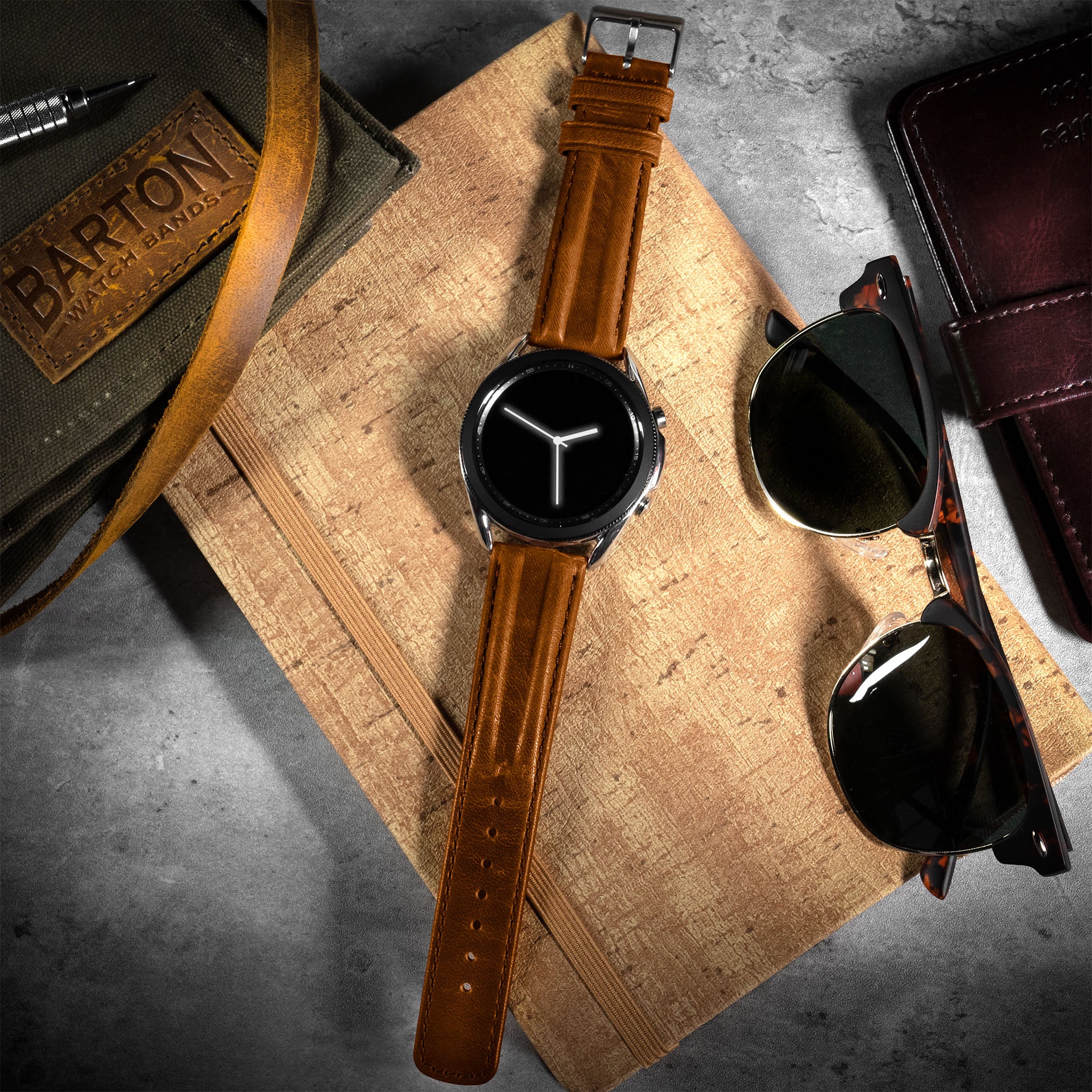 Caramel Brown Classic Horween Leather Watch Band - Oris Divers Sixty-Five 40mm (20mm) - Image 9