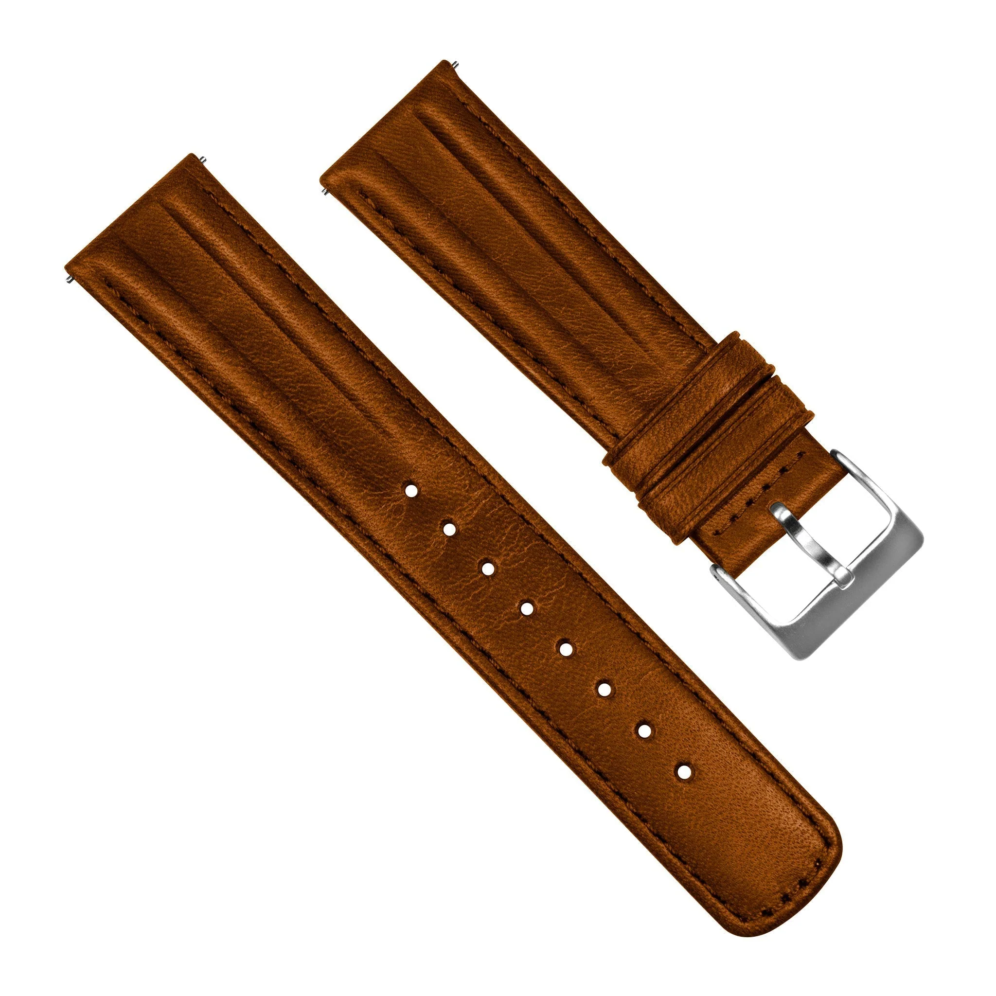 Caramel Brown Classic Horween Leather Watch Band - Omega Seamaster (20mm) - Image 3