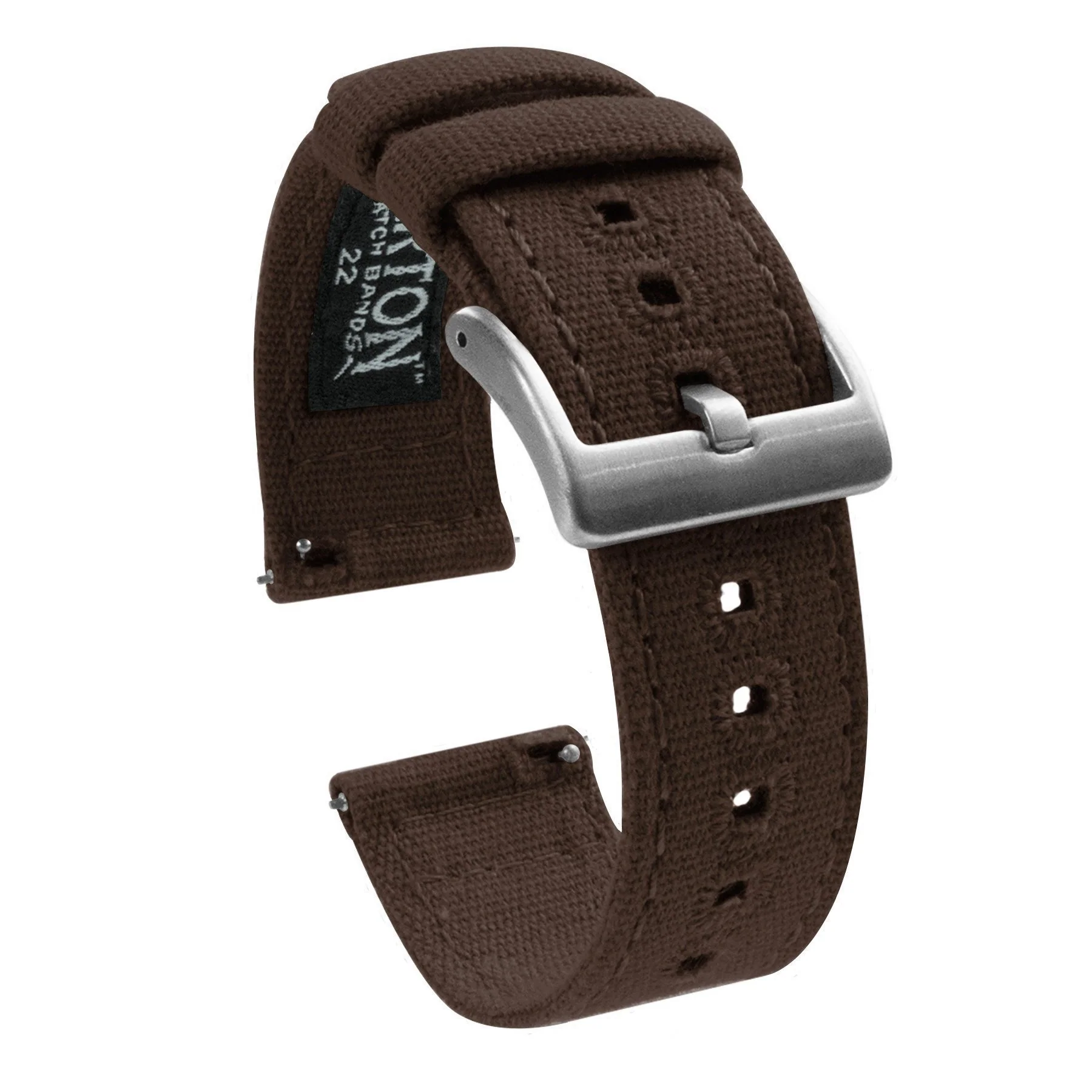 Chocolate Brown Premium Canvas Watch Band - Glycine Combat Sub (20mm)