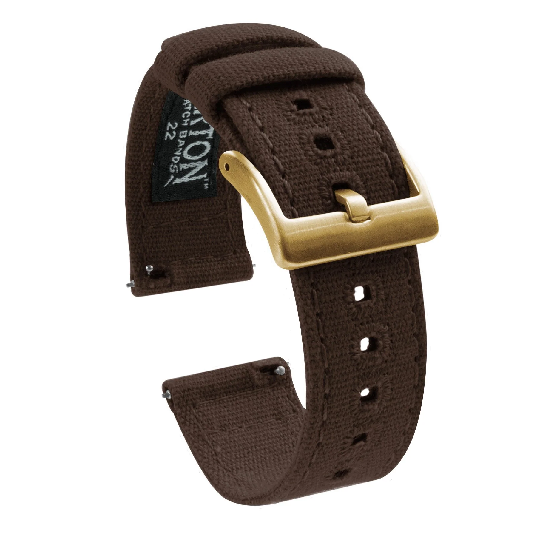 Chocolate Brown Premium Canvas Watch Band - Glycine Combat Sub (20mm) - Image 10
