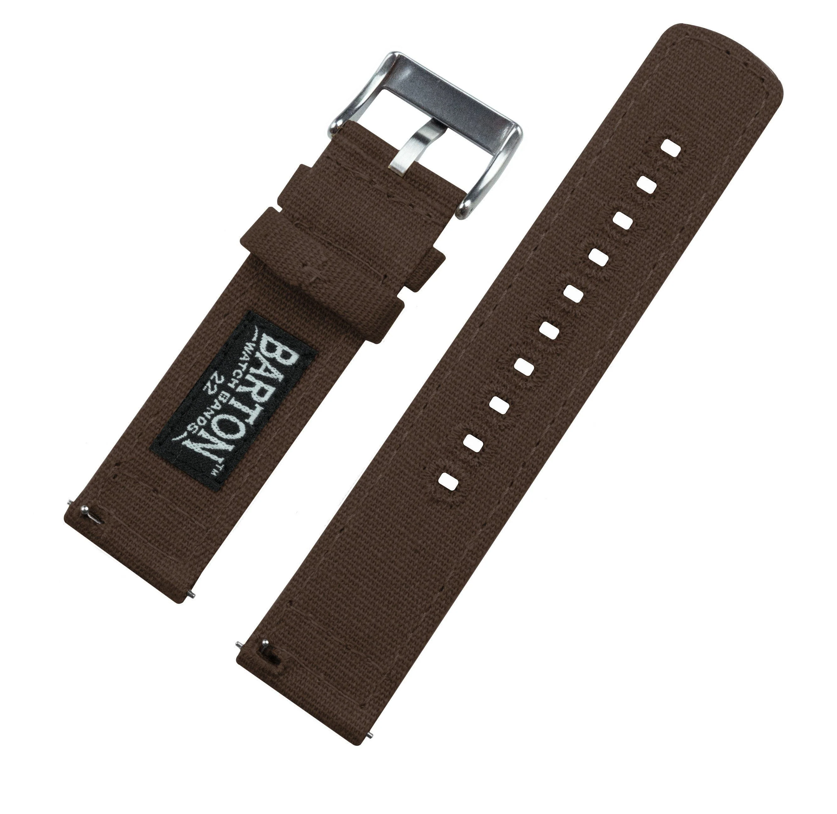 Chocolate Brown Premium Canvas Watch Band - Glycine Combat Sub (20mm) - Image 4