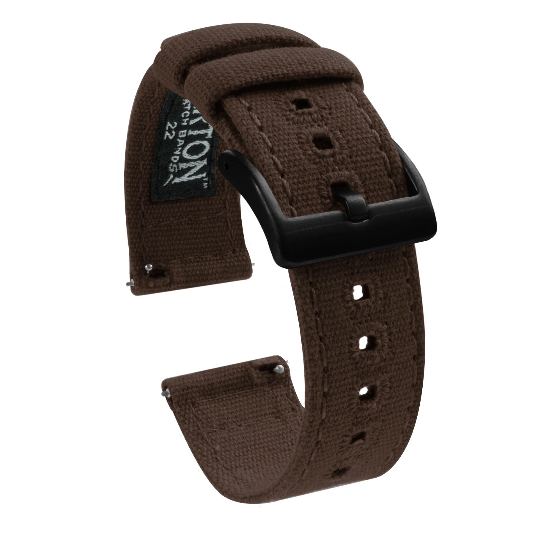 Chocolate Brown Premium Canvas Watch Band - Glycine Combat Sub (20mm) - Image 7