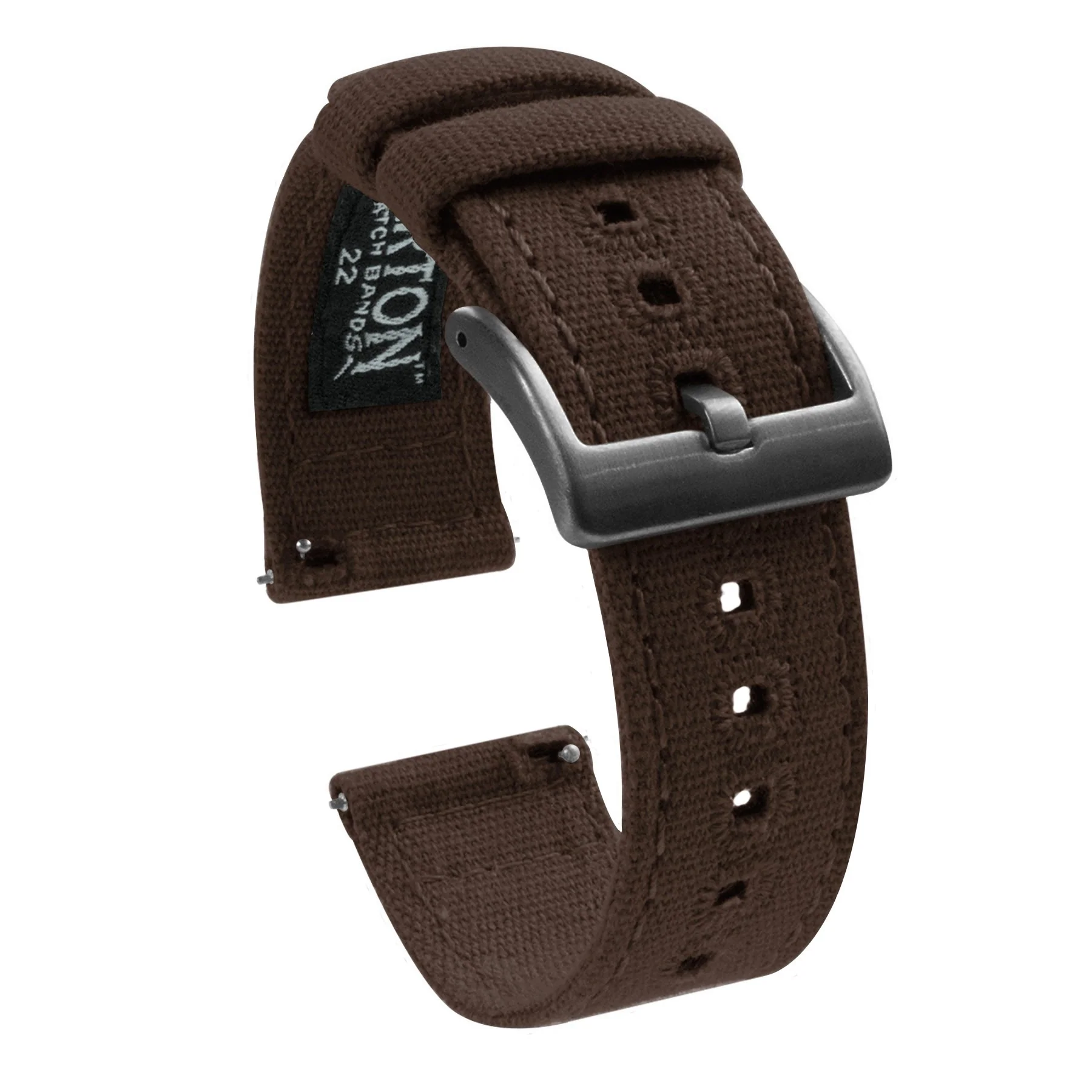 Chocolate Brown Premium Canvas Watch Band - Glycine Combat Sub (20mm) - Image 8