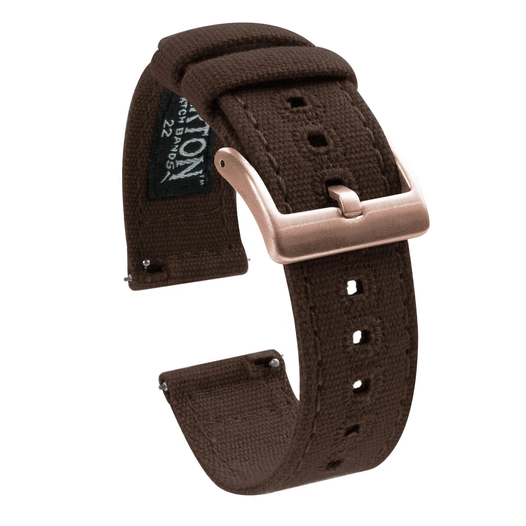 Chocolate Brown Premium Canvas Watch Band - Glycine Combat Sub (20mm) - Image 9
