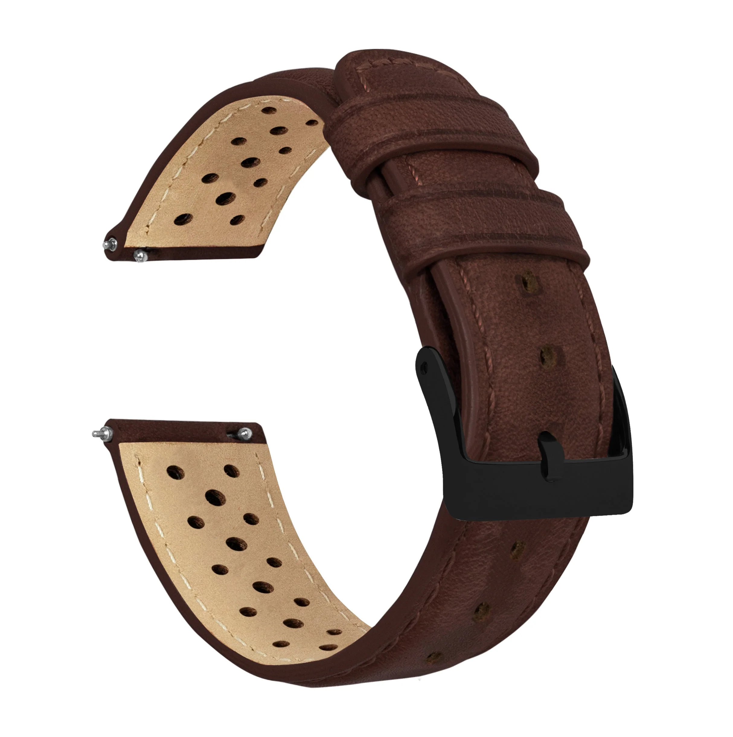 Chocolate Brown Racing Horween Leather Watch Band - Omega Seamaster (20mm) - Image 6