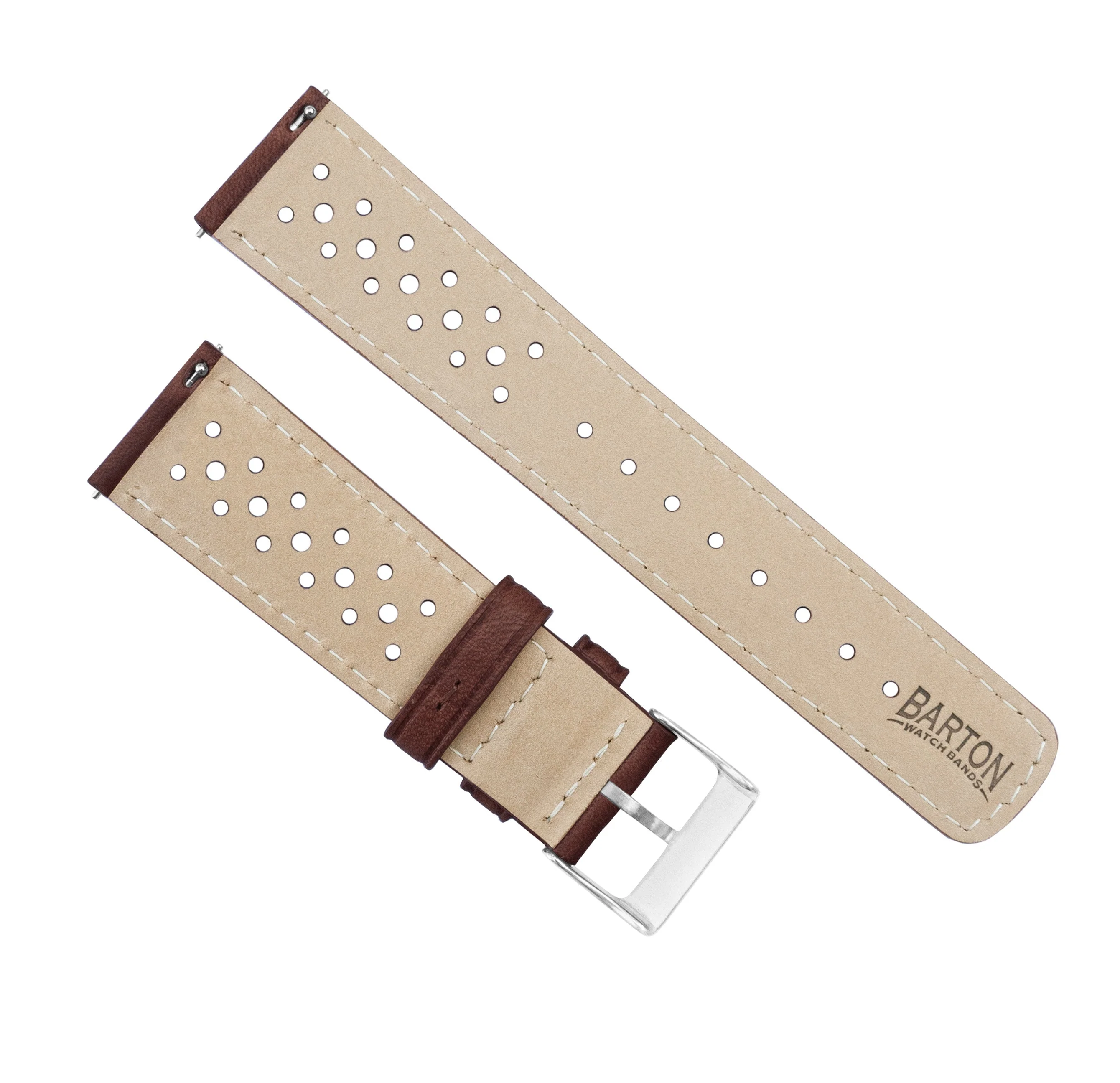 Chocolate Brown Racing Horween Leather Watch Band - Tudor Black Bay 58 & Pro (20mm) - Image 4