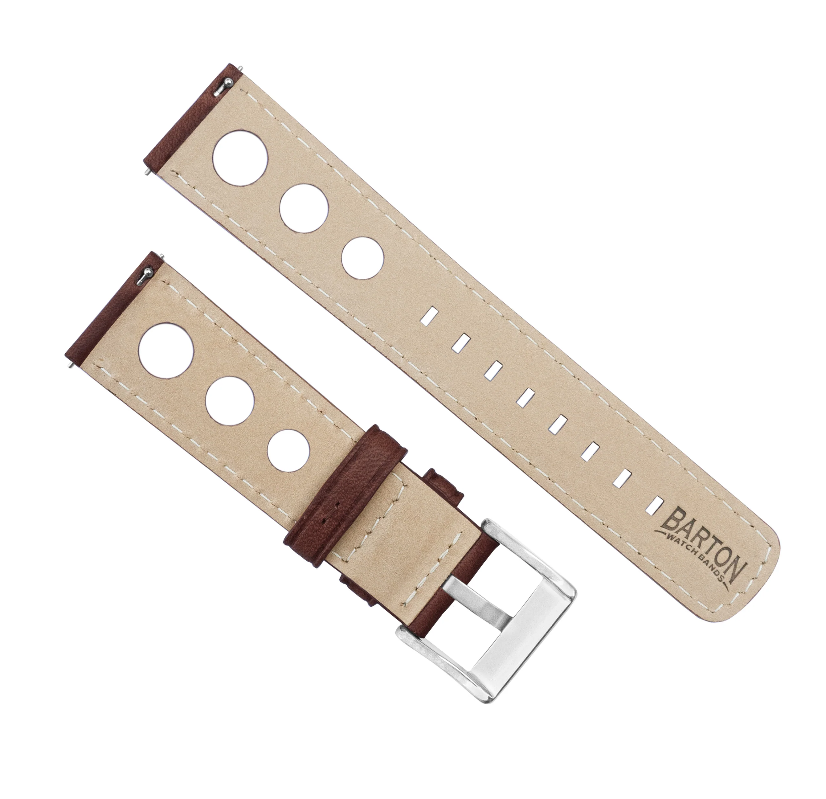 Chocolate Brown Rally Horween Leather Watch Band - Timex Weekender / Expedition (20mm) - Image 4