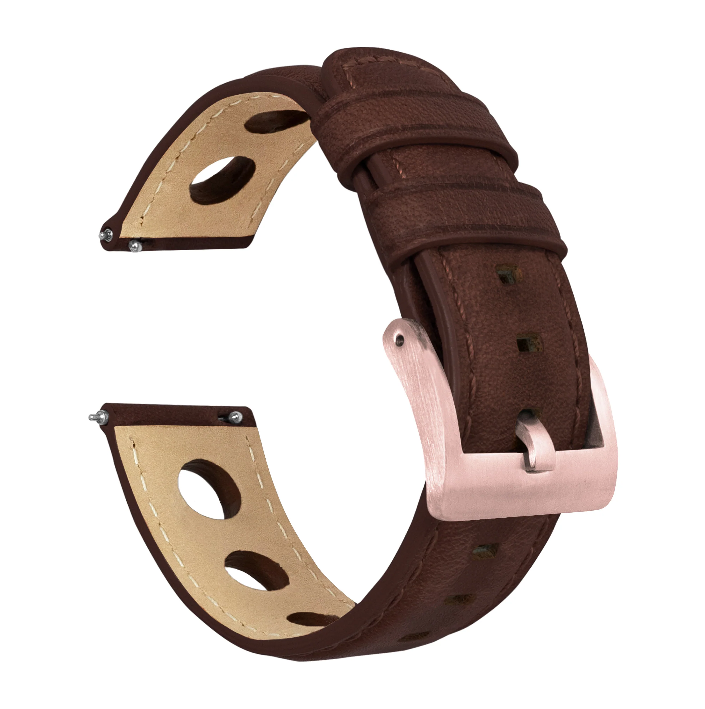 Chocolate Brown Rally Horween Leather Watch Band - Timex Weekender / Expedition (20mm) - Image 8