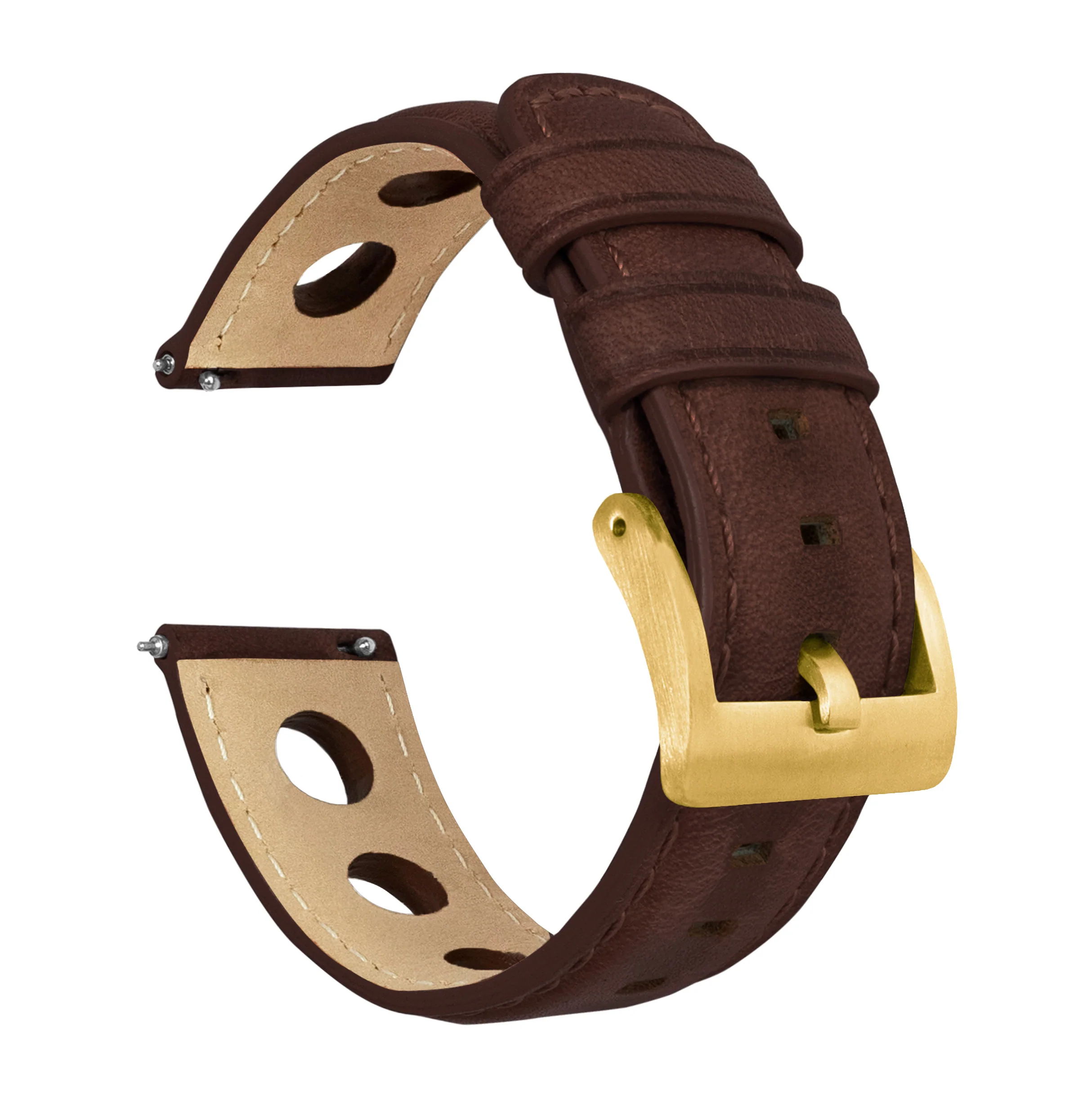 Chocolate Brown Rally Horween Leather Watch Band - Timex Weekender / Expedition (20mm) - Image 9