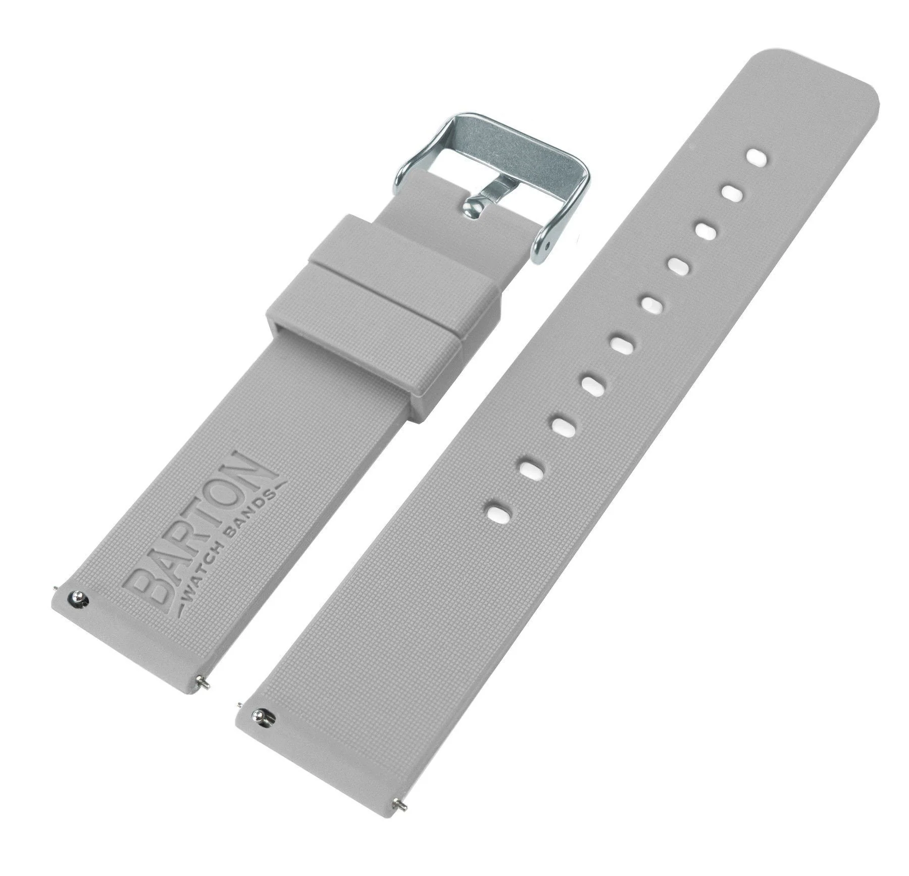 Cool Grey Quick Release Silicone Rubber Watch Band - Image 3