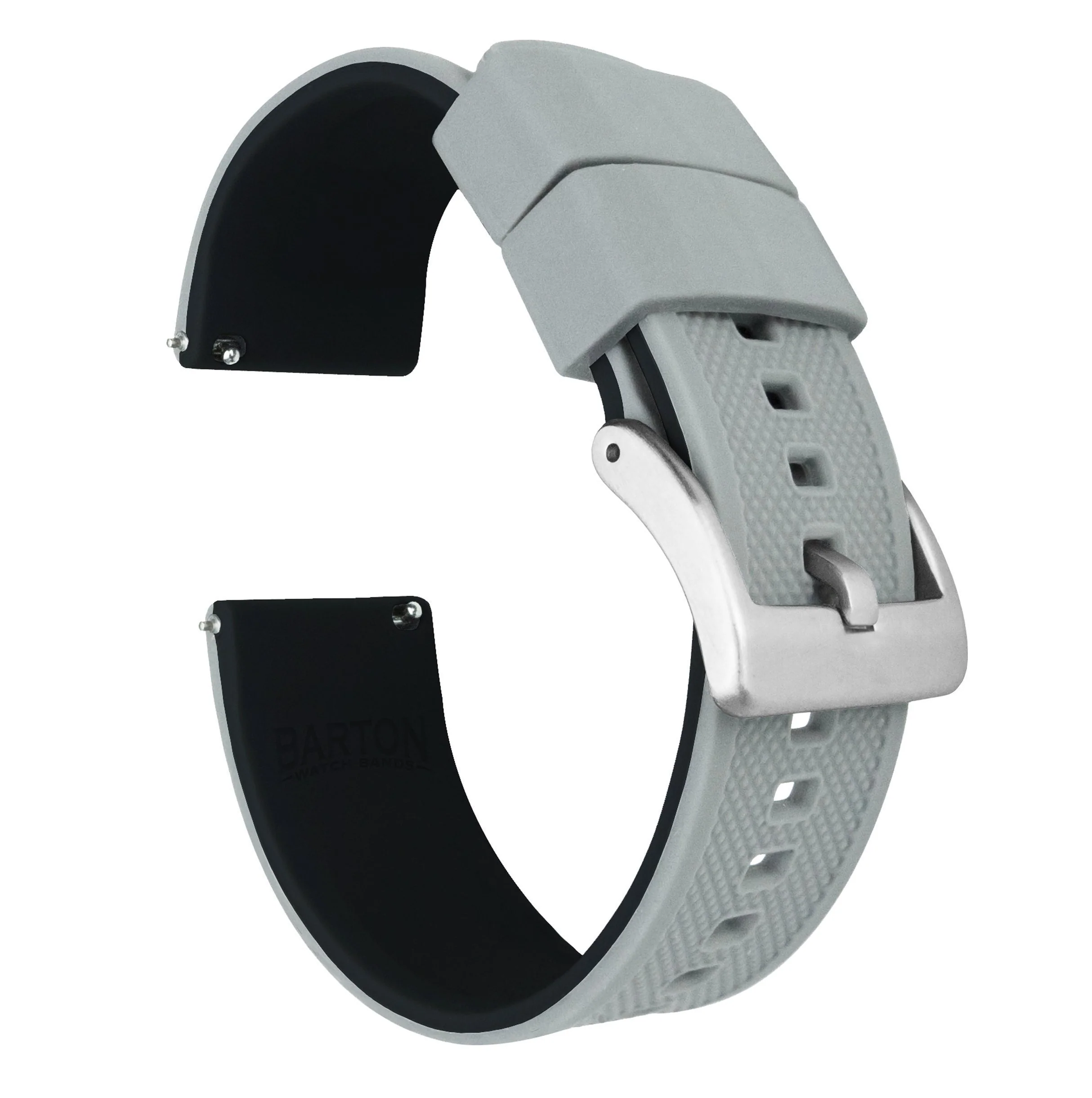 Cool Grey Top Black Bottom Elite Silicone Watch Band - Seiko Prospex Samurai (22mm)