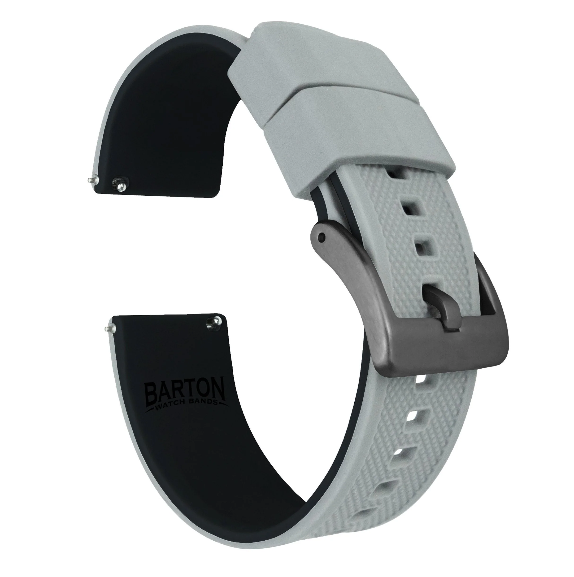Cool Grey Top Black Bottom Elite Silicone Watch Band - Seiko Prospex Samurai (22mm) - Image 10
