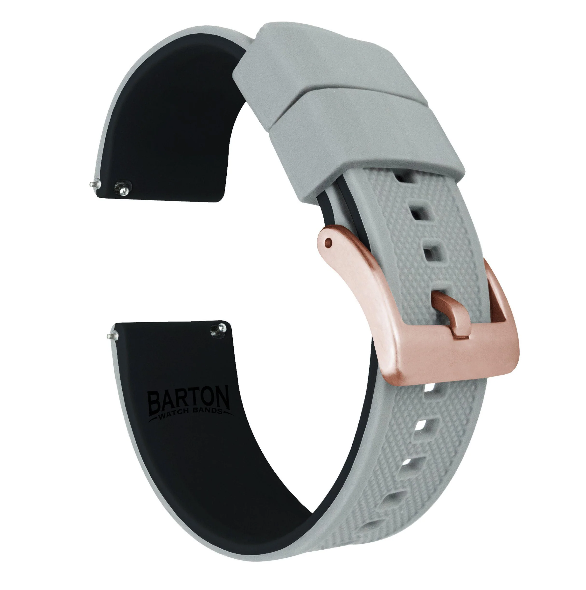 Cool Grey Top Black Bottom Elite Silicone Watch Band - Seiko Prospex Samurai (22mm) - Image 11