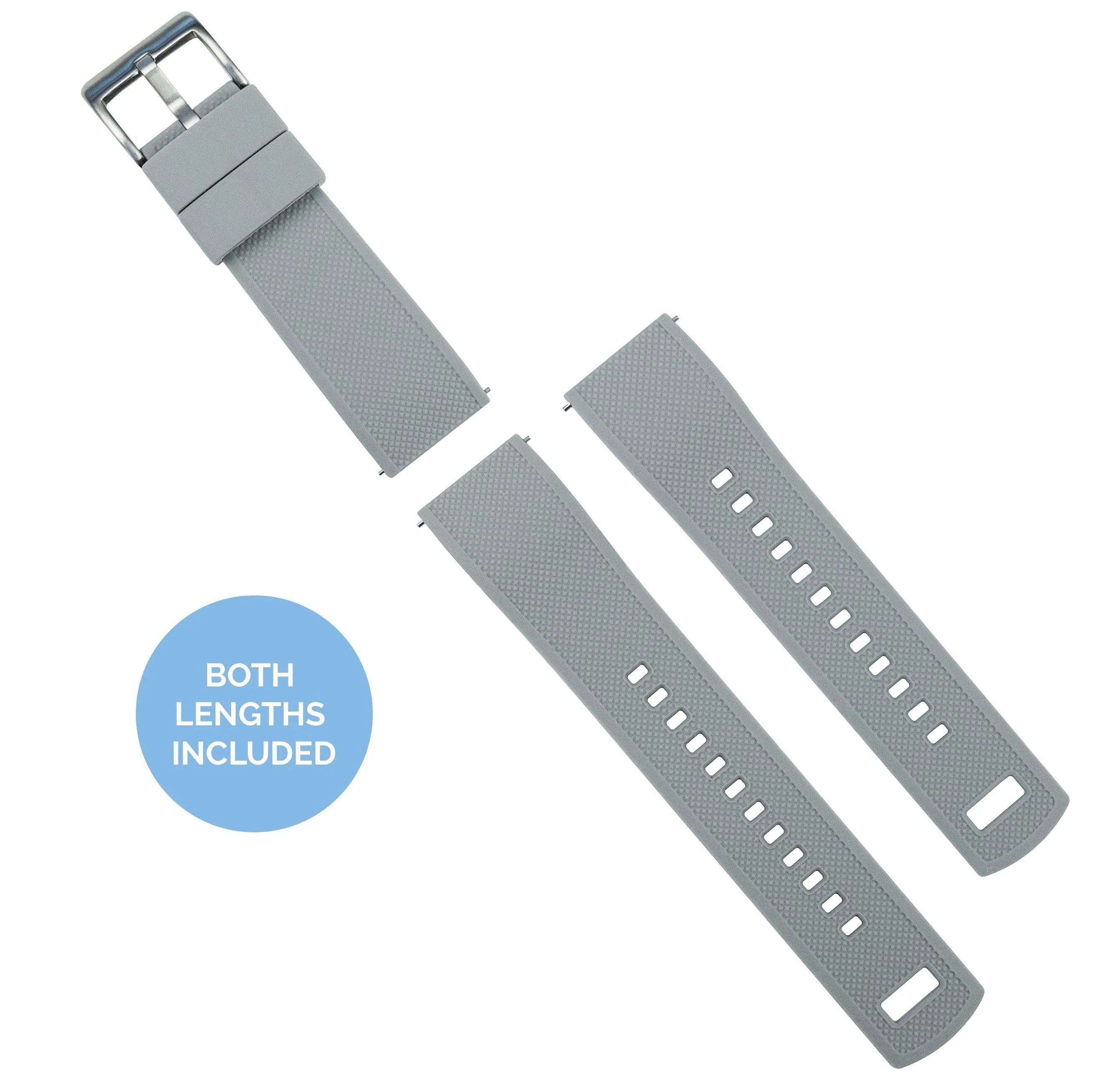 Cool Grey Top Black Bottom Elite Silicone Watch Band - Seiko Prospex Samurai (22mm) - Image 3