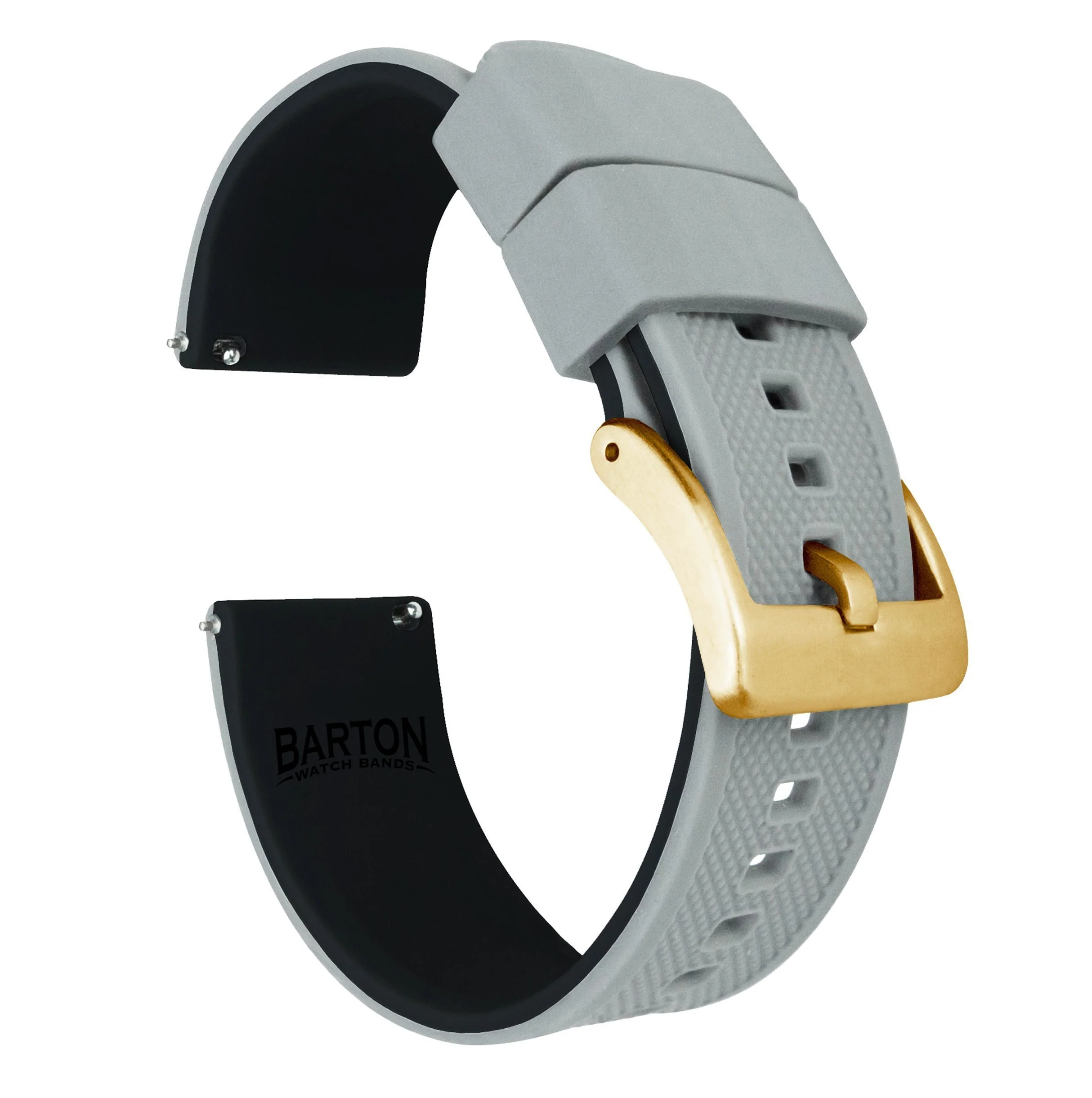 Cool Grey Top Black Bottom Elite Silicone Watch Band - Seiko Prospex Samurai (22mm) - Image 9