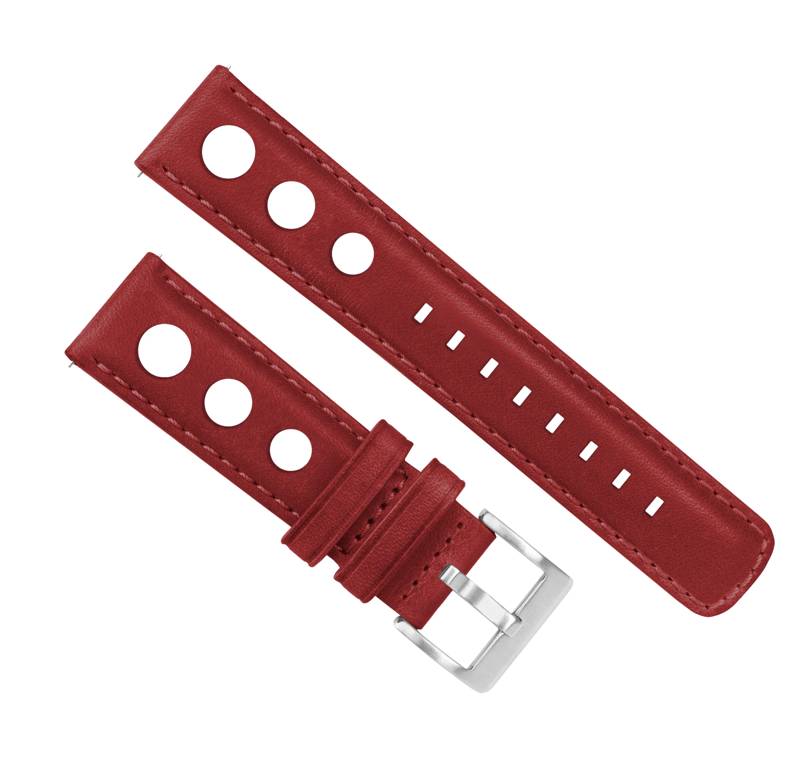 Crimson Red Rally Horween Leather Watch Band - Seiko Prospex Samurai (22mm) - Image 3