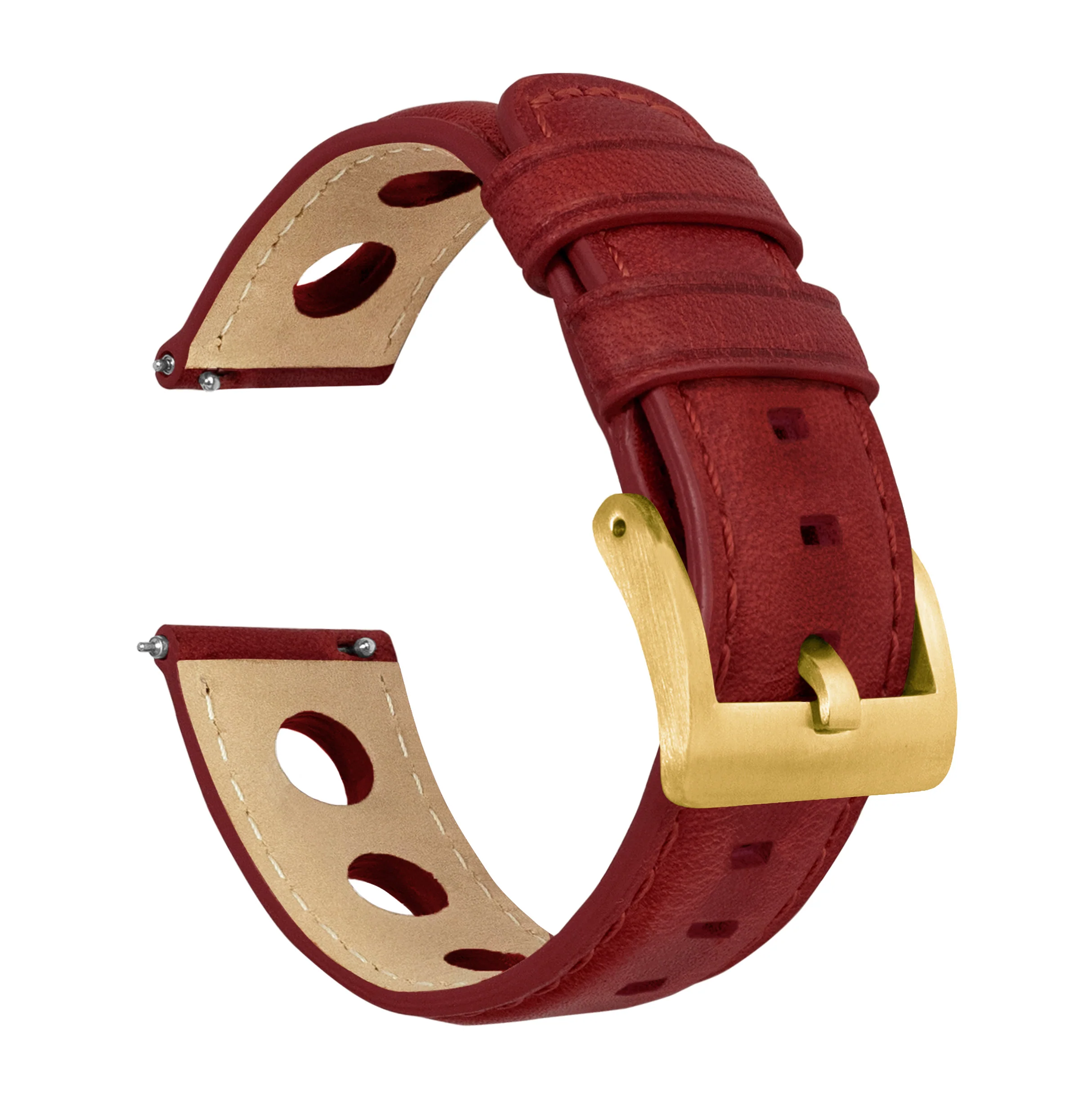 Crimson Red Rally Horween Leather Watch Band - Seiko Prospex Samurai (22mm) - Image 9