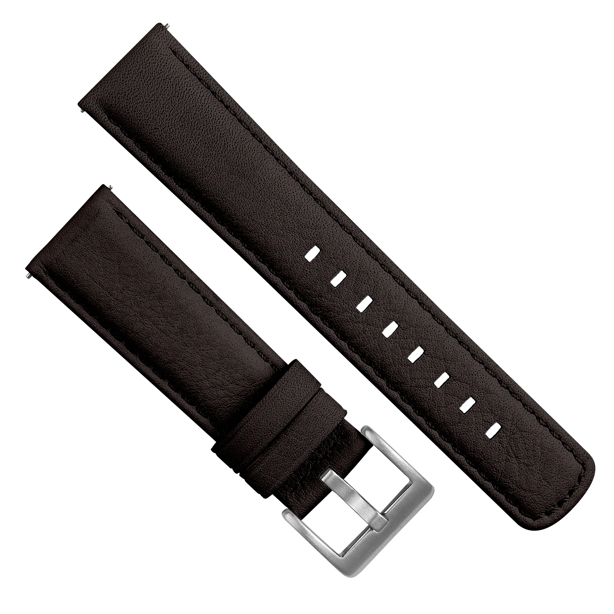 Dark Brown Water Resistant Leather Brown Stitching Watch Band - Oris Divers Sixty-Five 40mm (20mm) - Image 3