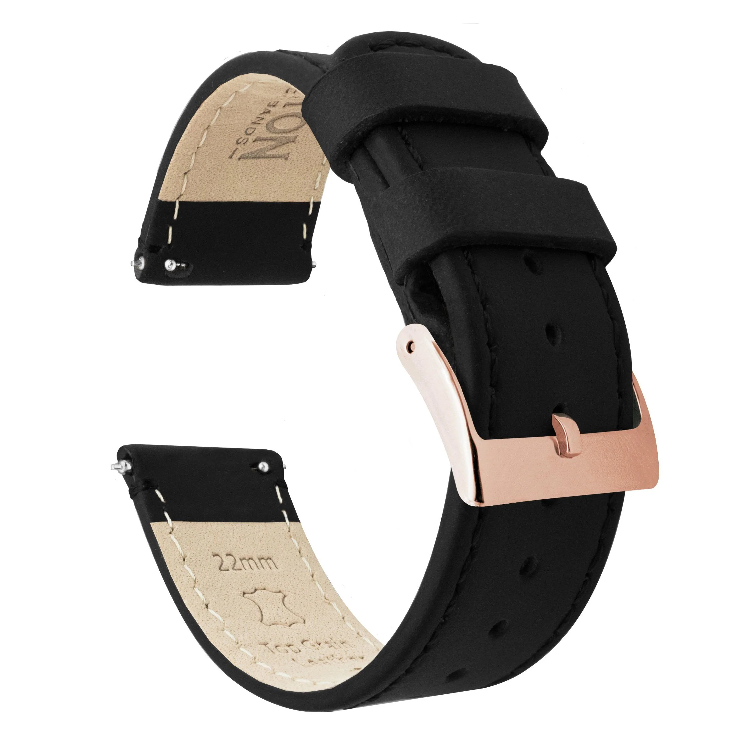 Fossil Gen 5 Black Leather Stitching Watch Band - Image 3