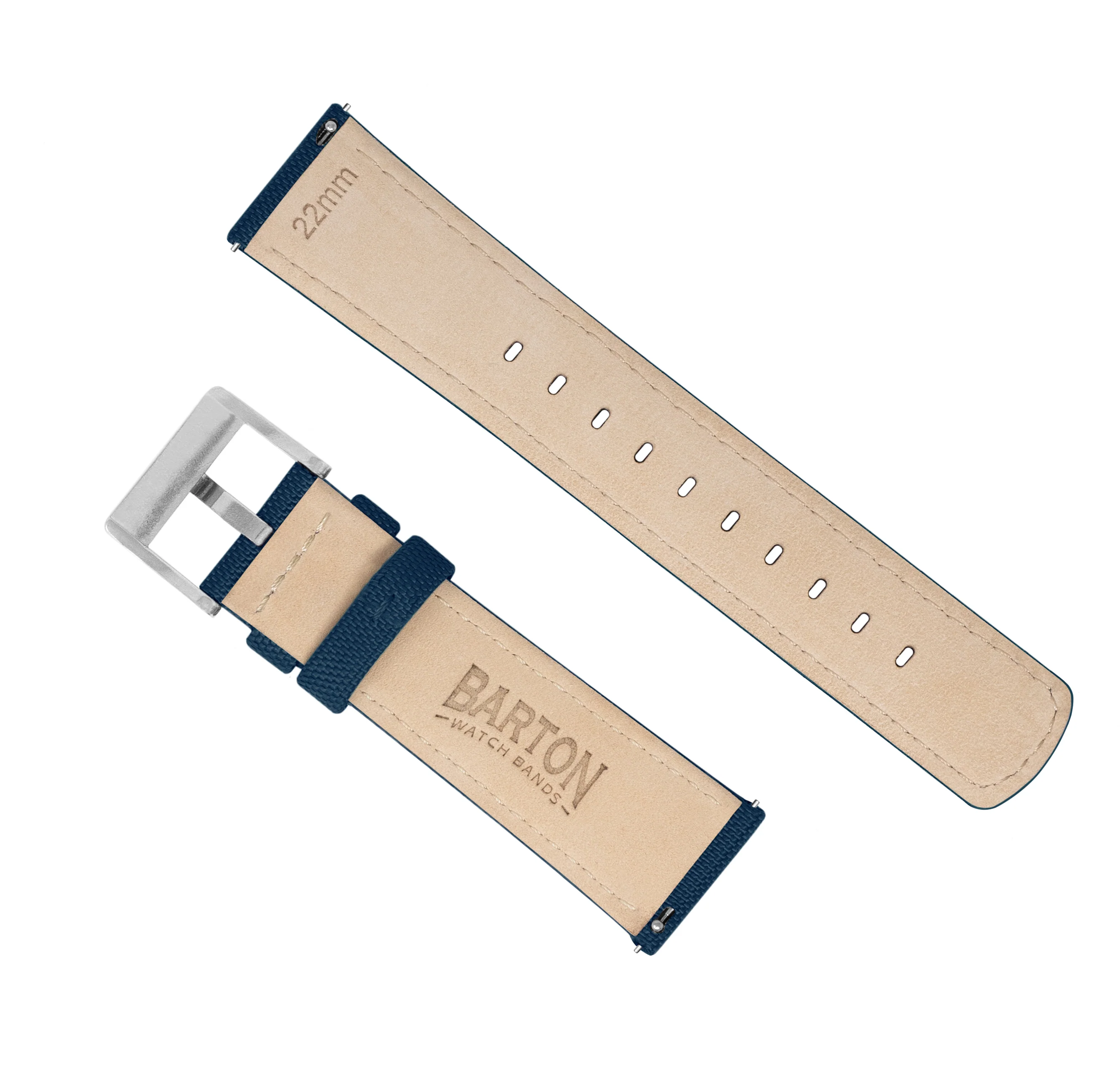 Fossil Gen 5 Sailcloth Quick Release Navy Blue Watch Band - Image 5